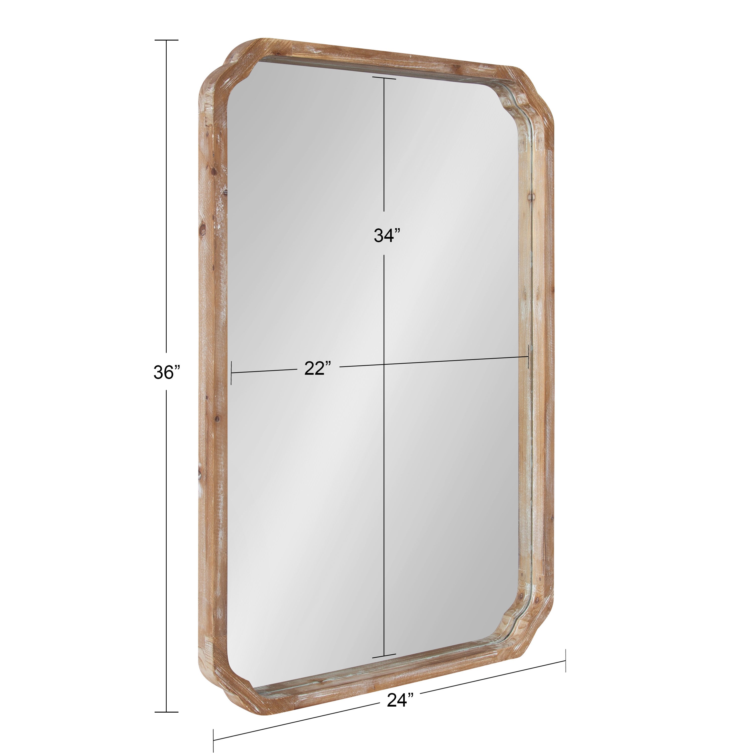 Scallop Mirror Rustic Brown 24x36 5