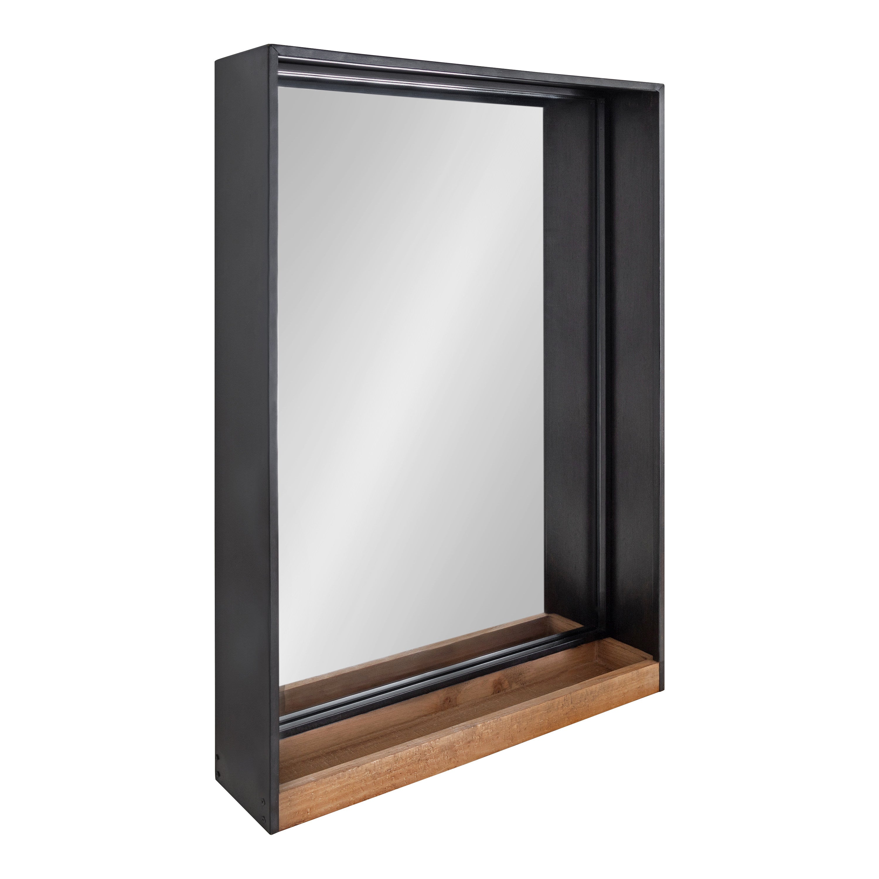 Functional Mirror Rustic Brown Silver 20x30 1