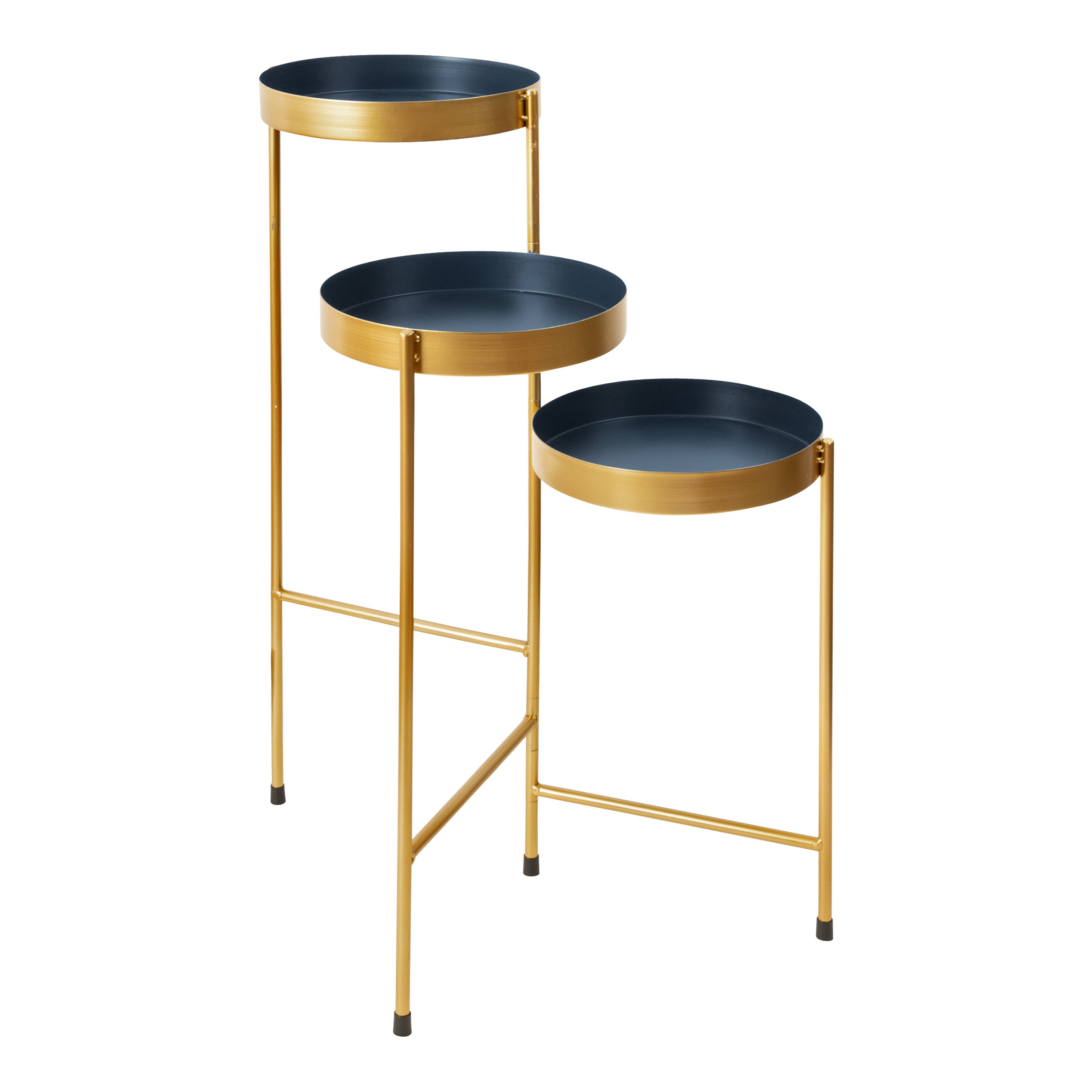 Plant Stand Navy Blue Gold 16x21x30 2