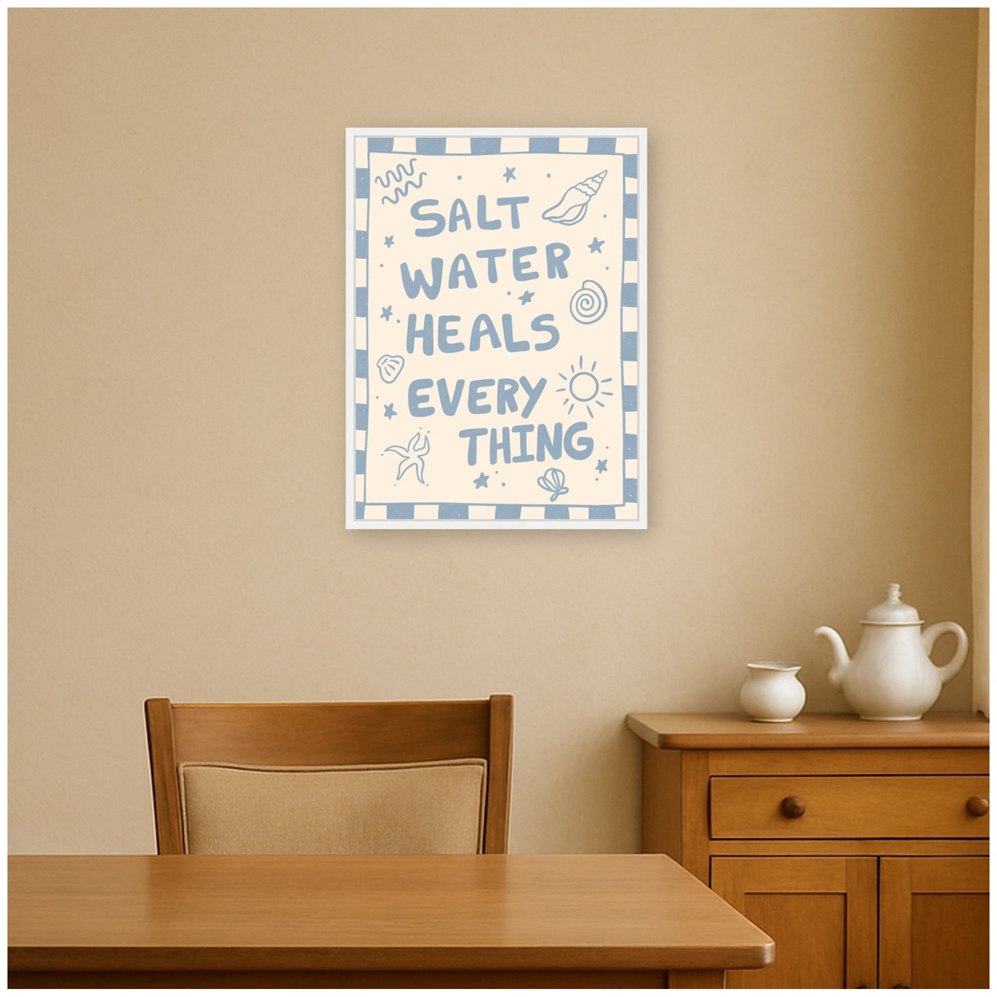 Salt Water Heals by Megan Ryan Framed Canvas Wall Art Print