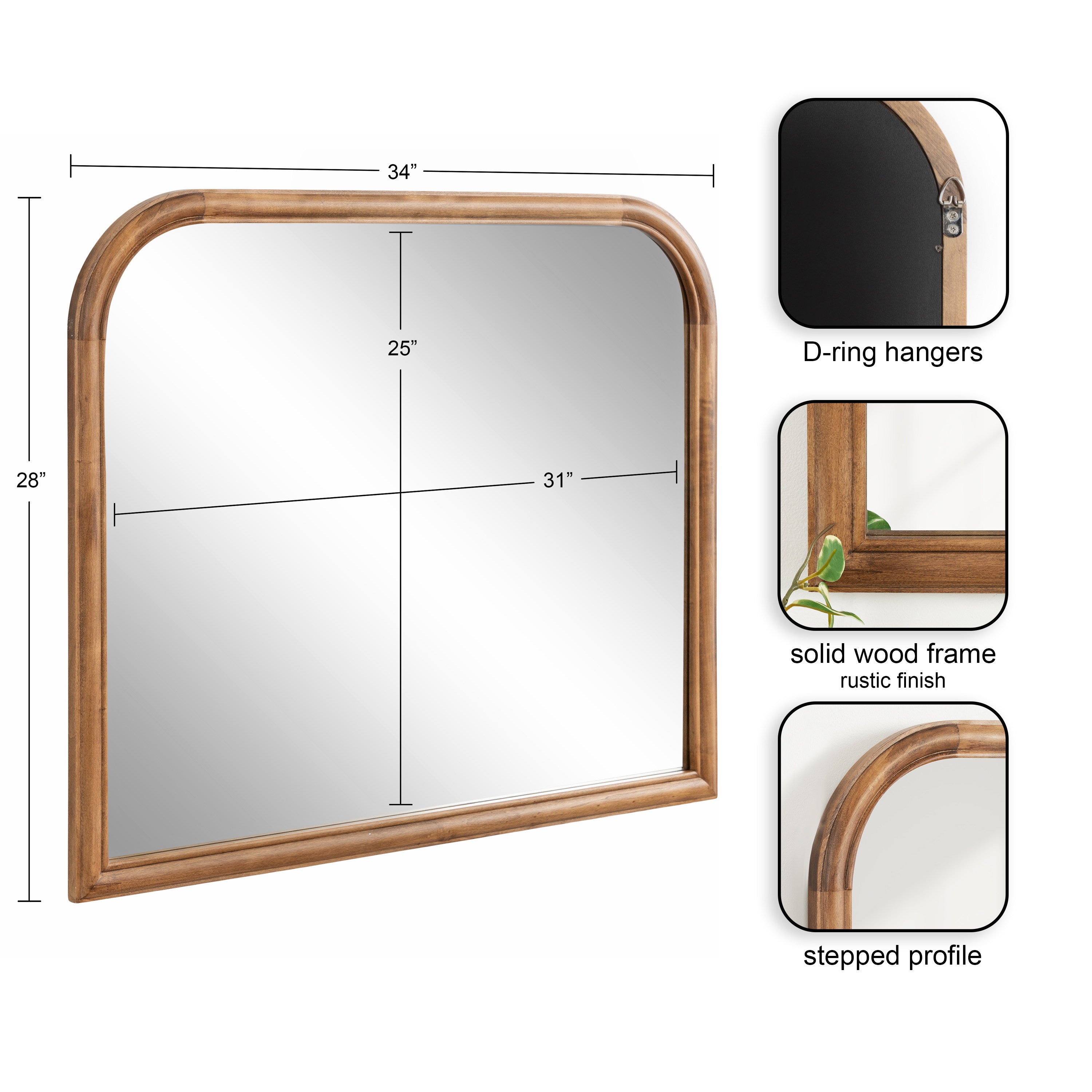 Arch Mirror Rustic Brown 34x28 2
