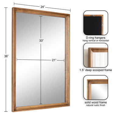 Rectangle Mirror Rustic Brown 24x36 2
