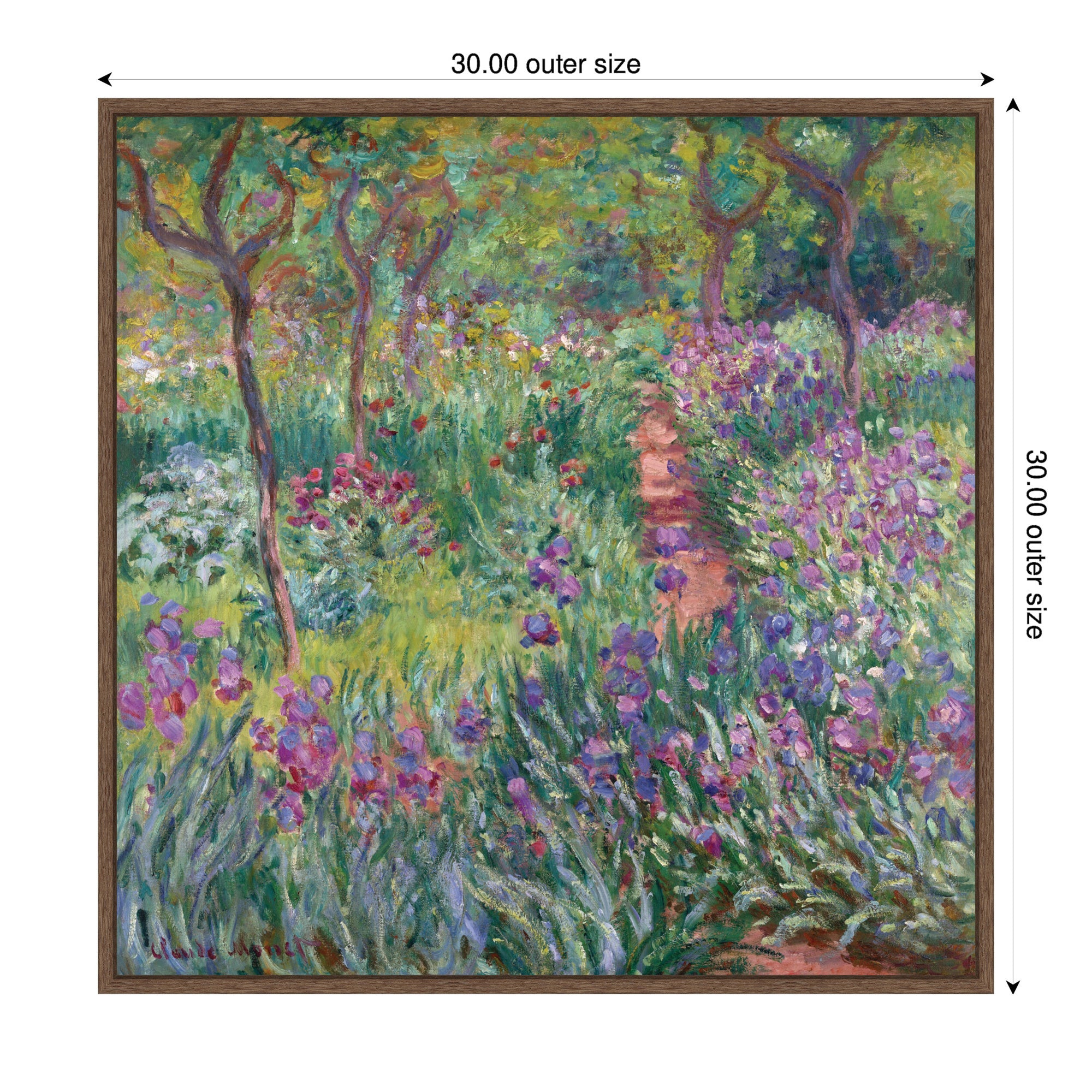 Framed Canvas 30x30 Sylvie Walnut 2