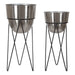 Freestanding Planter Silver Black 2 Piece 1