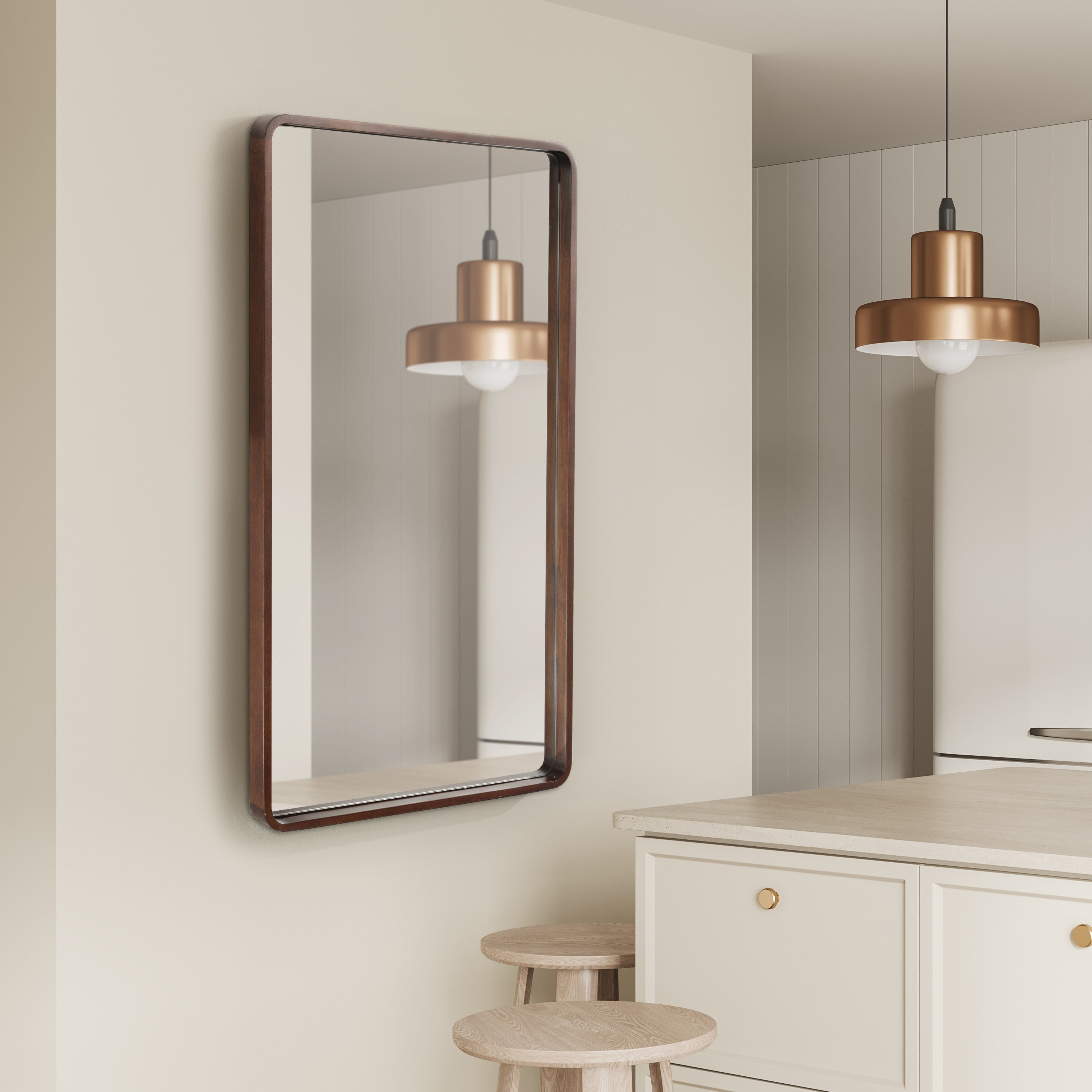 Rectangle Mirror Dark Brown 20x36 7
