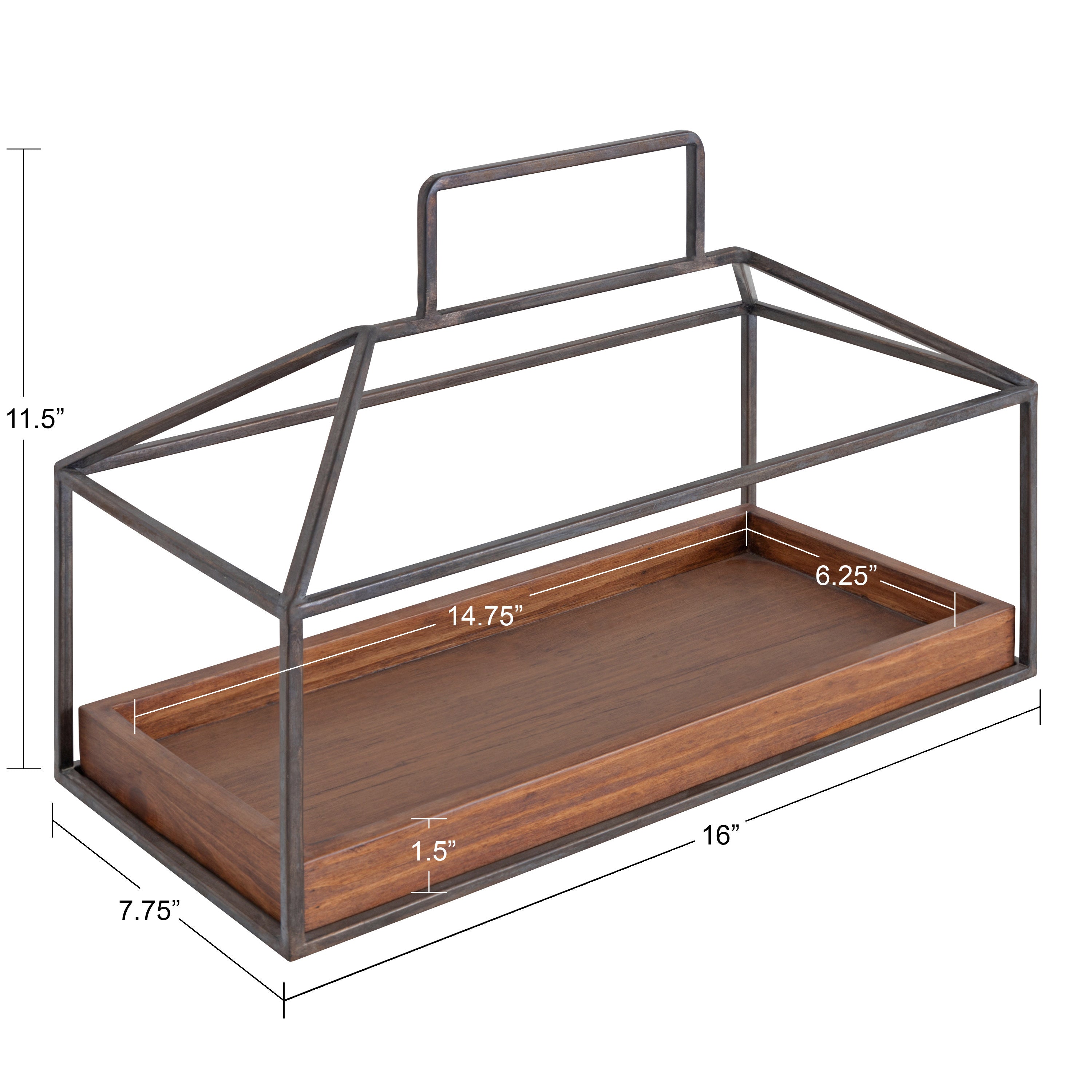 Tabletop Planter Brown 16x6x11.5 5