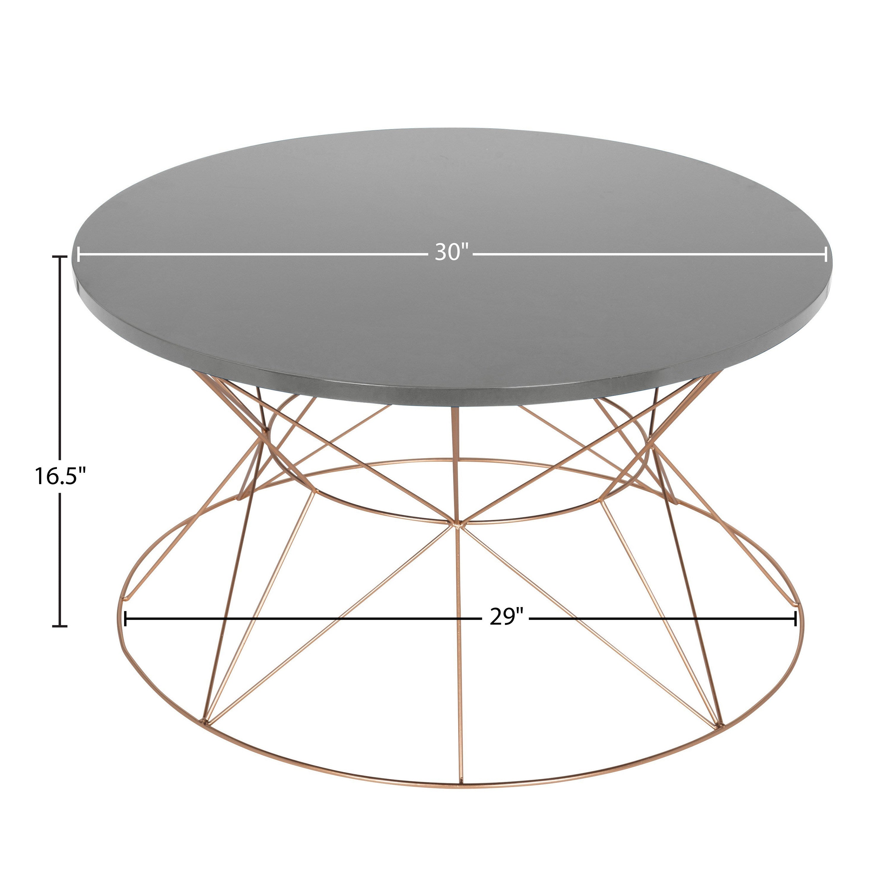 Coffee Table Gray Rose Gold 30x30x17 2