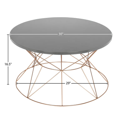 Coffee Table Gray Rose Gold 30x30x17 2