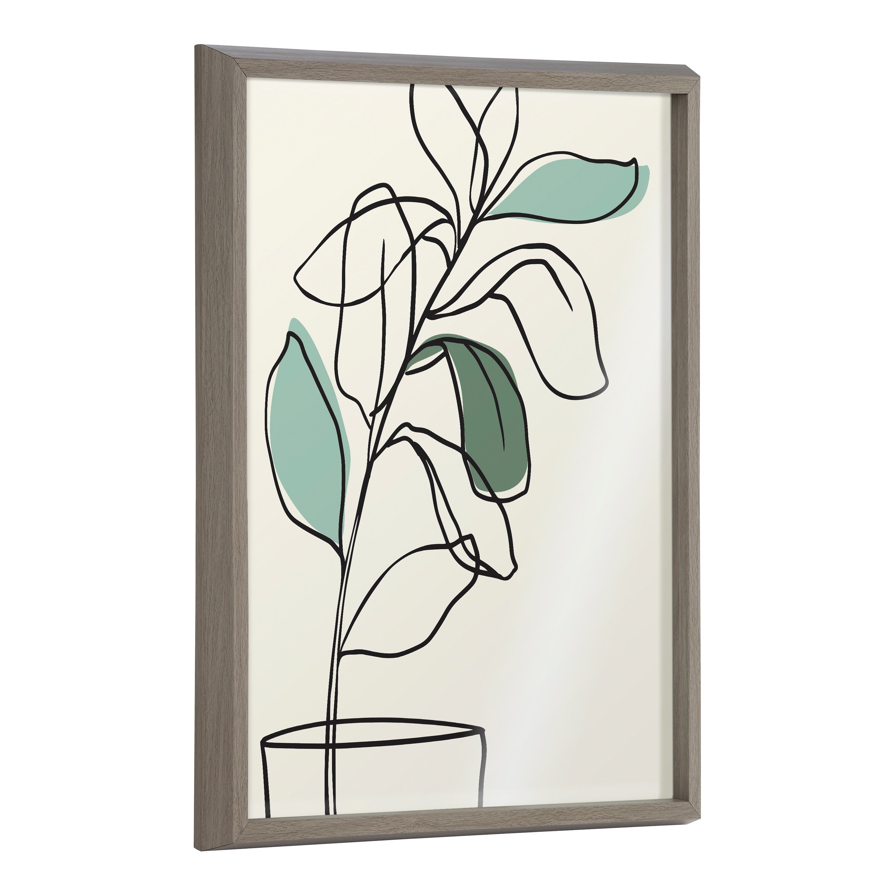 Blake Tranquil Fiddle Leaf Framed Printed Glass by Elizabeth Silver