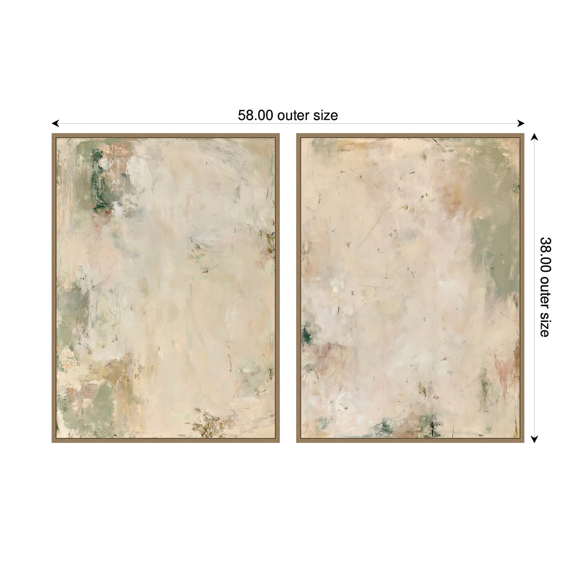 Framed Canvas Sylvie Dark Gold 2 Piece Set 28x38 2