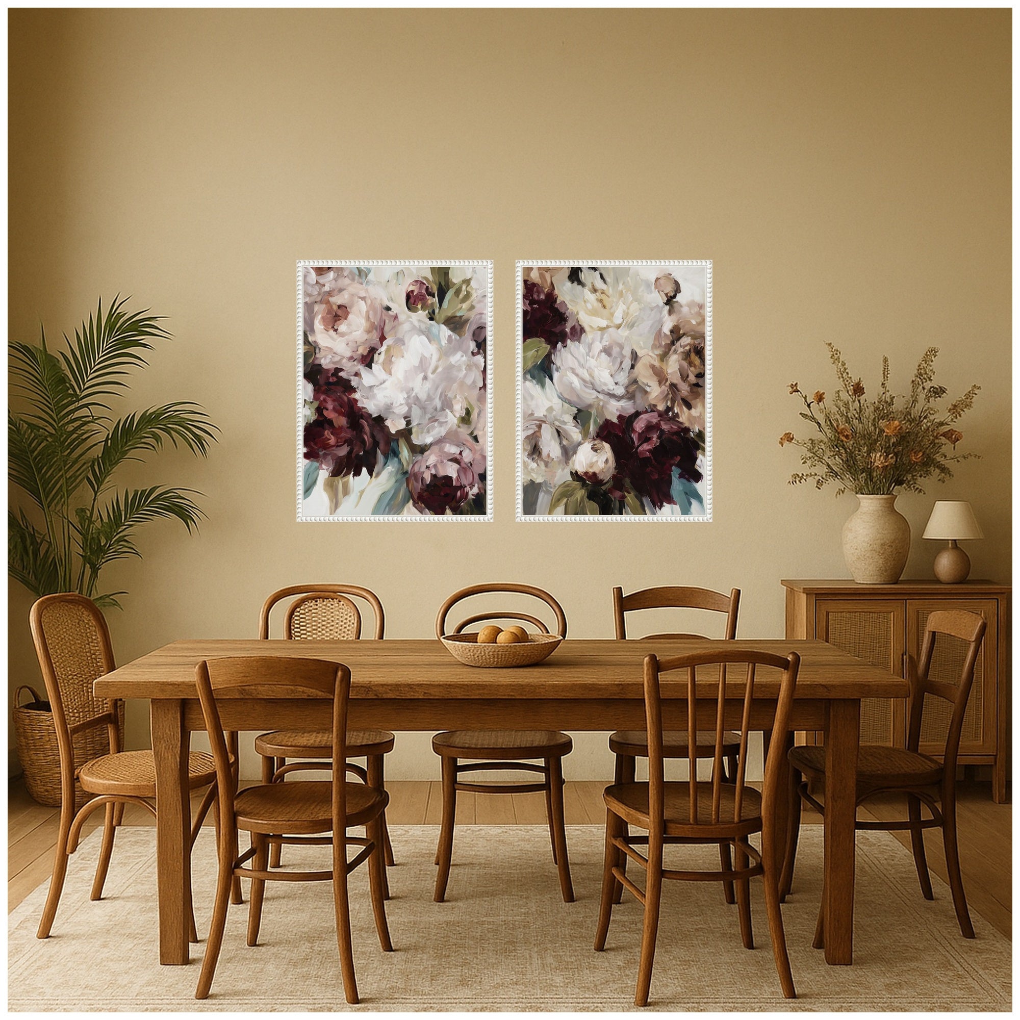 Art Set 2 Piece Set 18x24 Sylvie Beaded White 6