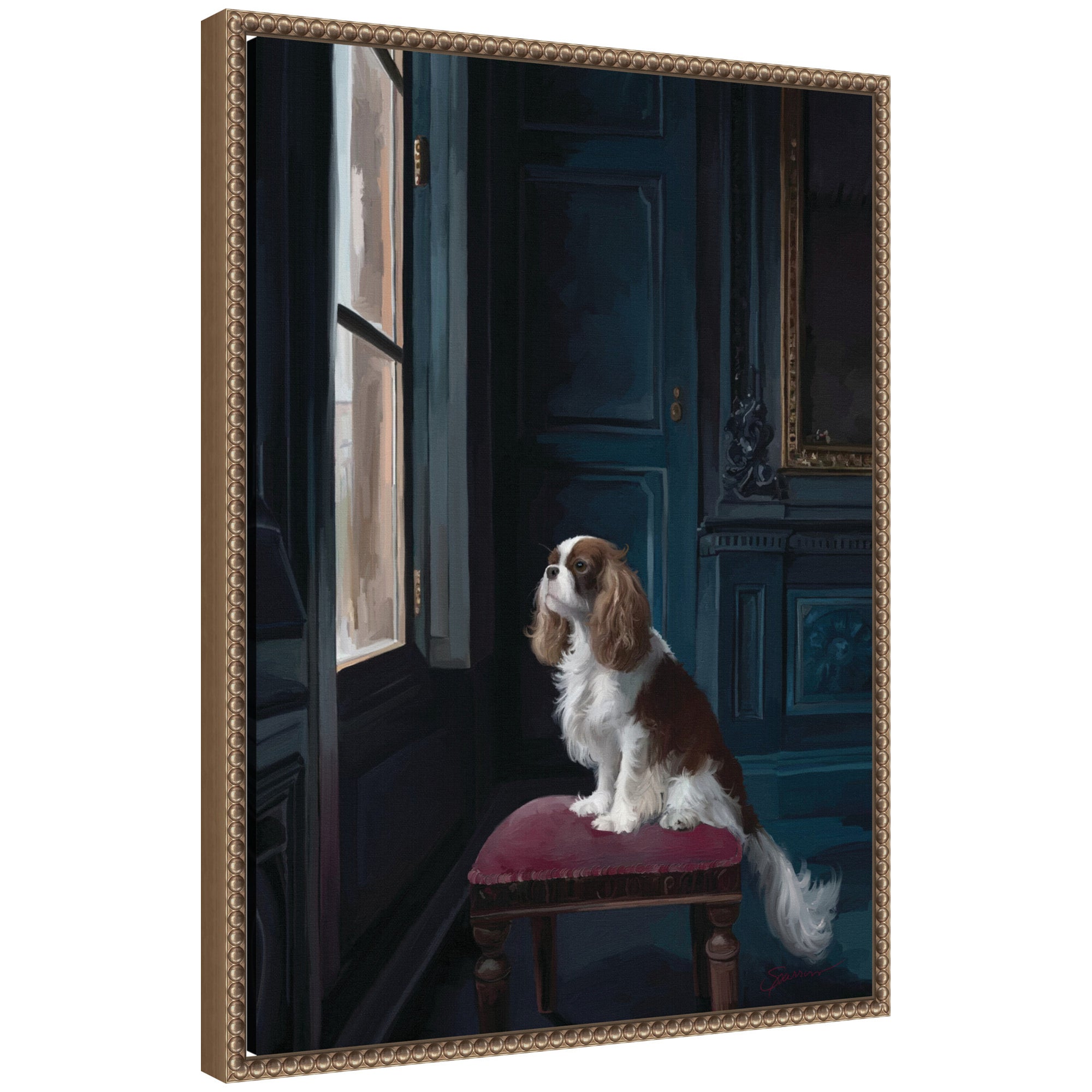 Framed Canvas 18x24 Sylvie Beaded Dark Gold 1