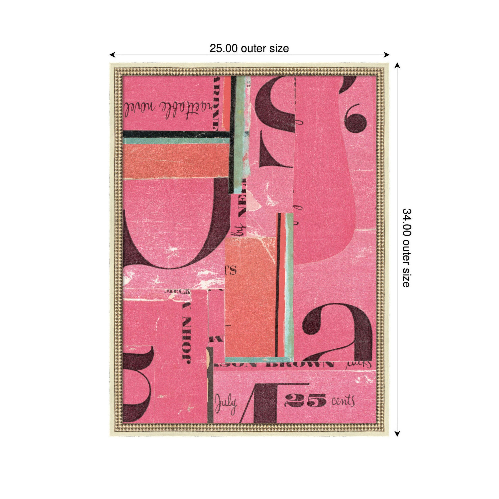 Typography Pink by Felicia Dadak Framed Mounted Canvas Wall Art Print