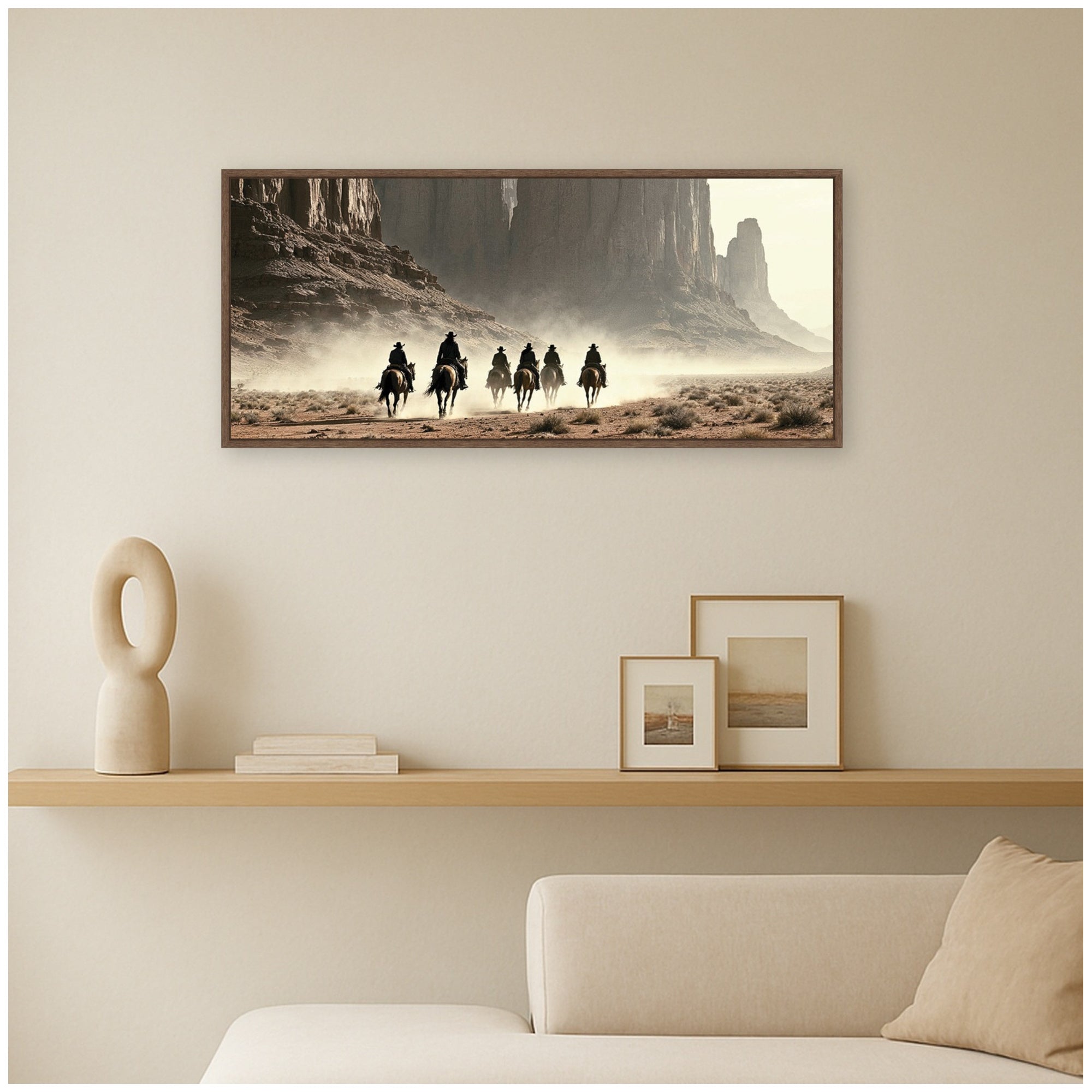 Framed Canvas Sylvie Walnut 40x18 6