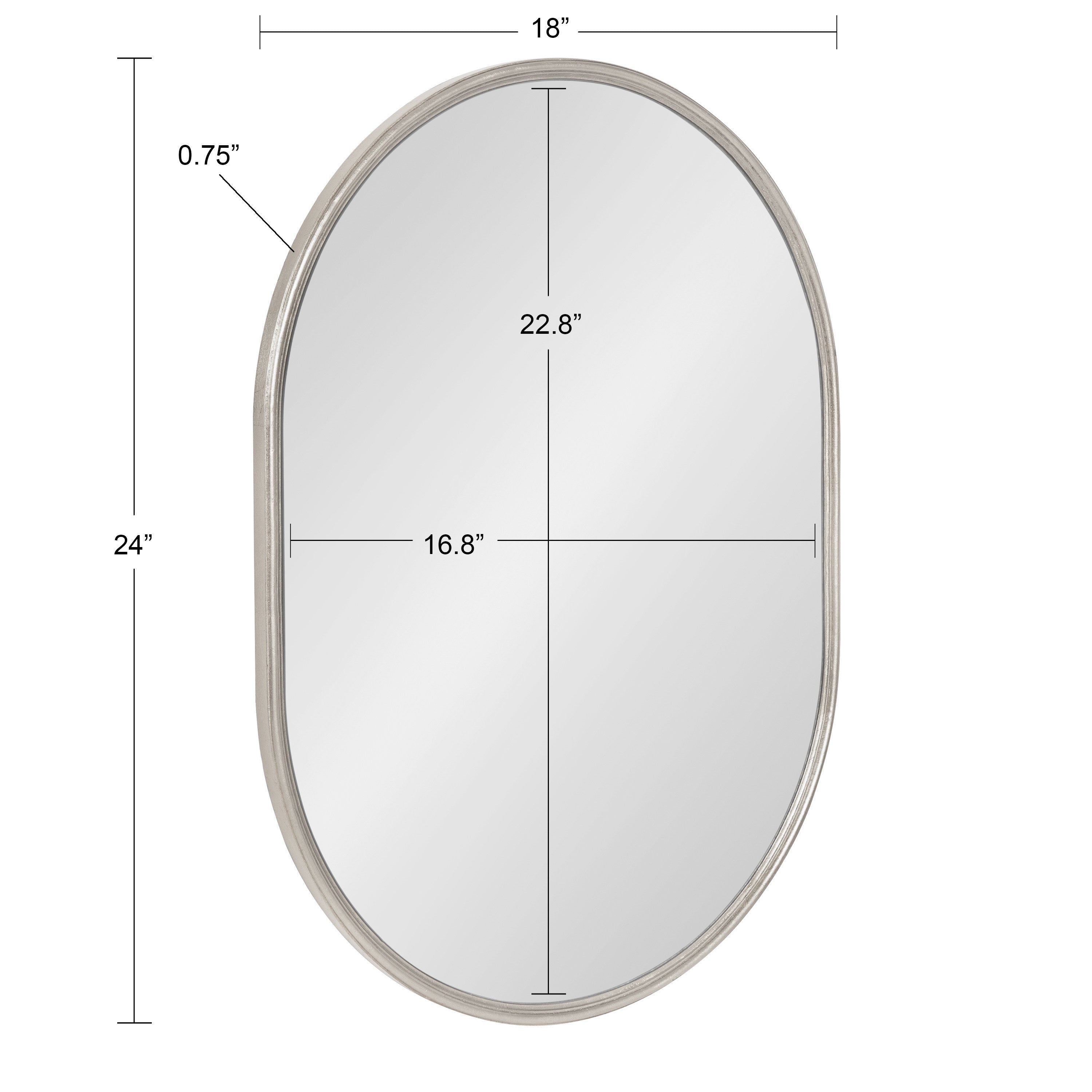 Capsule Mirror Silver 18x24 5