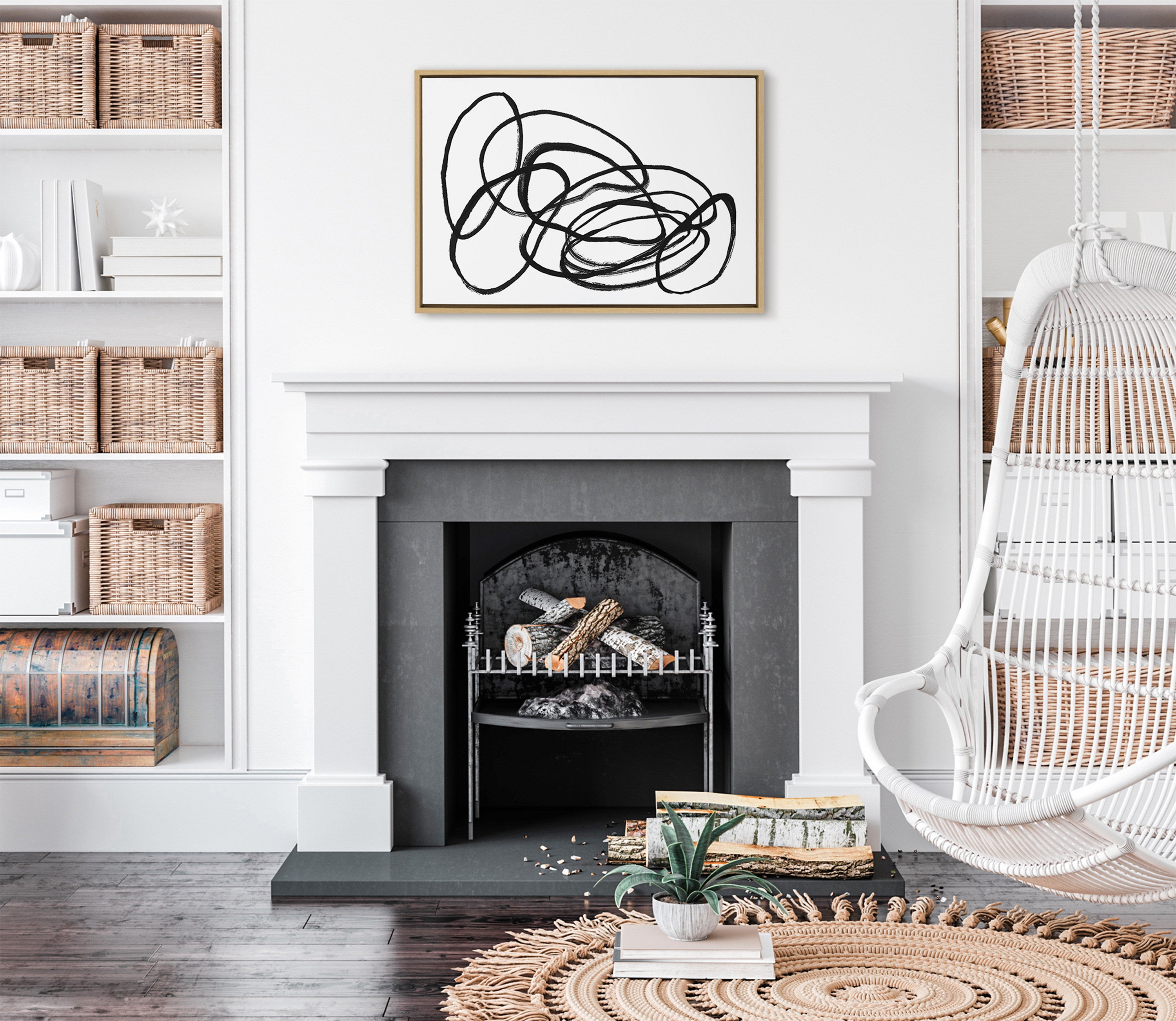Sylvie Ring of Light 2 Framed Canvas by Nikki Chu