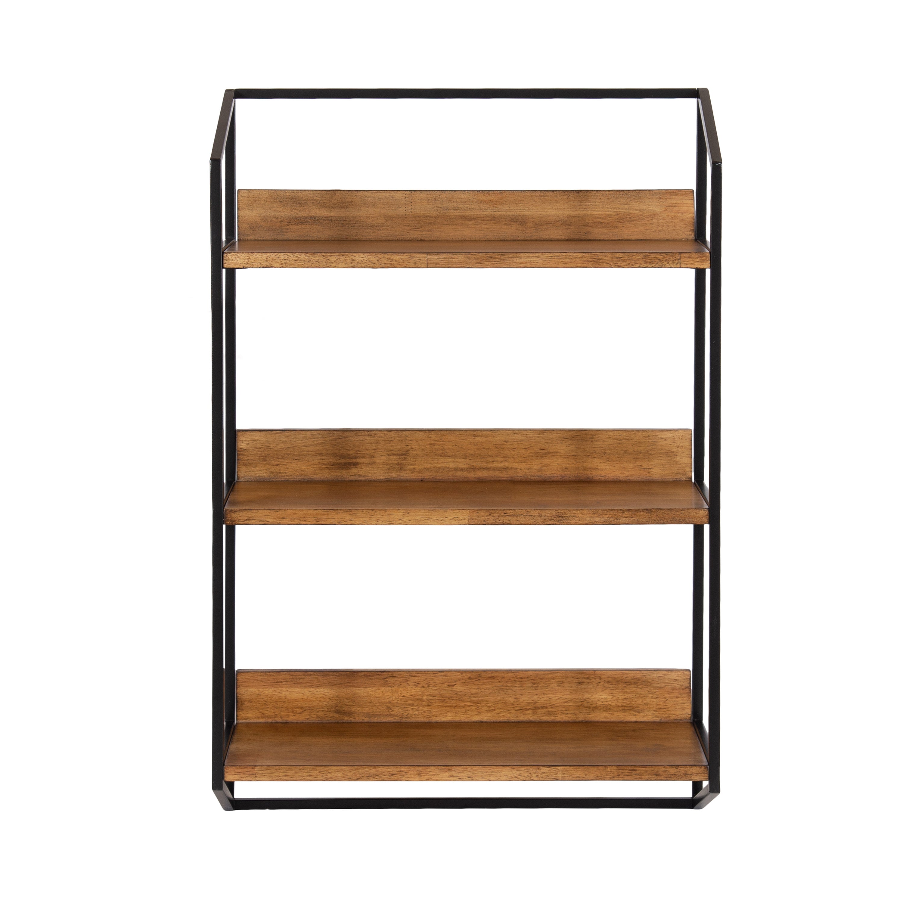 Accent Shelf Rustic Brown Black 18x28x7 5
