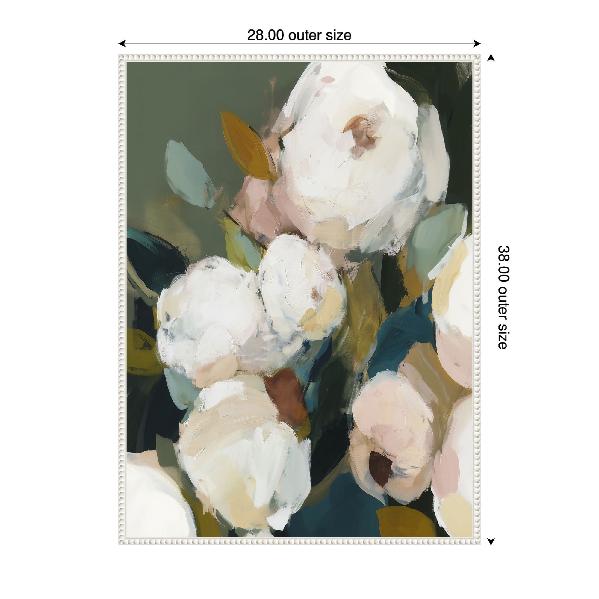 Framed Canvas 28x38 Sylvie Beaded White 2