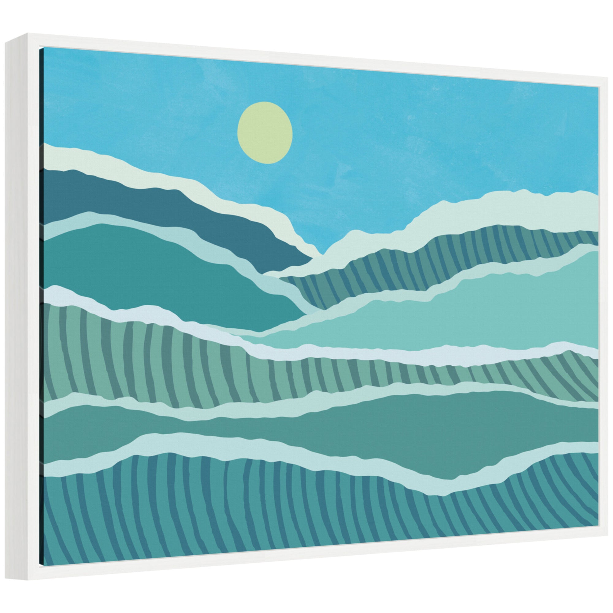 Sylvie Abstract Waves Framed Canvas by Rachel Lee