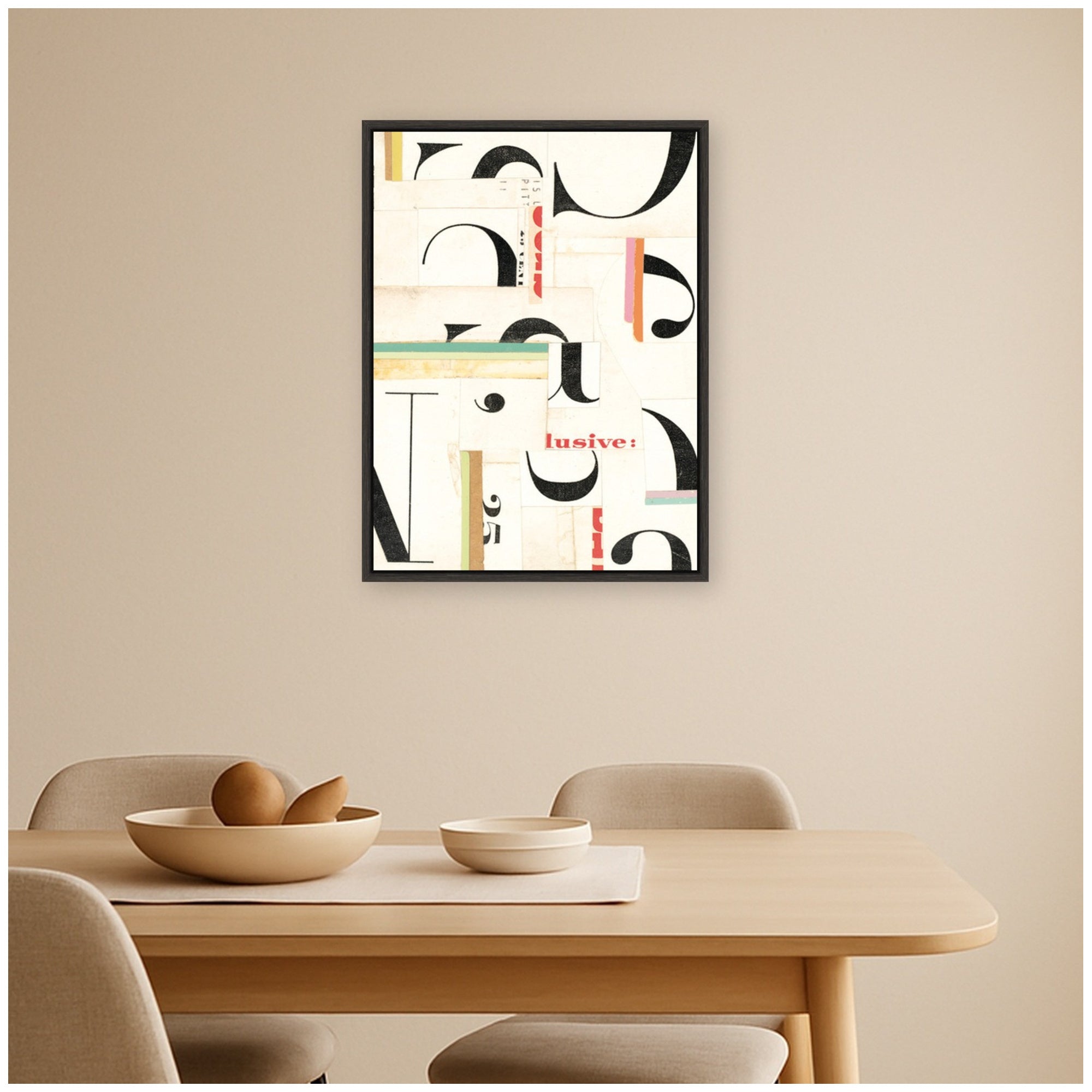 Typography White FC by Felicia Dadak Framed Canvas Wall Art Print