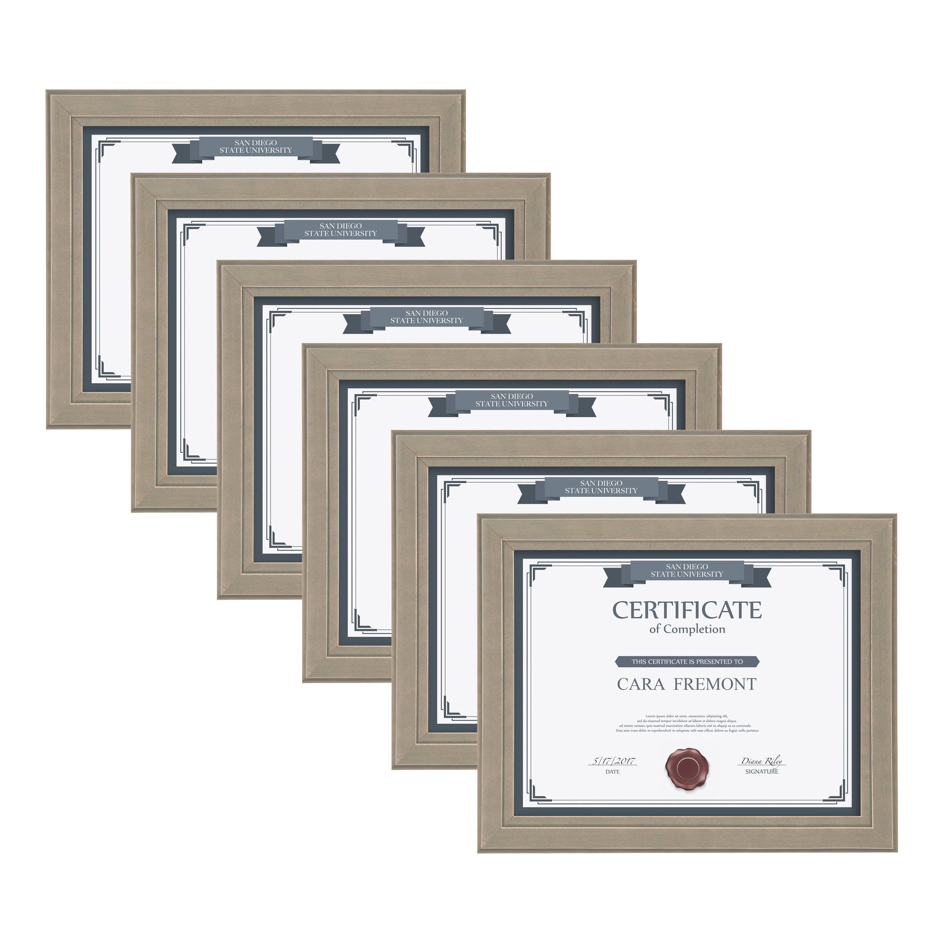 Document Frame Distressed Gray 8.5x11 1