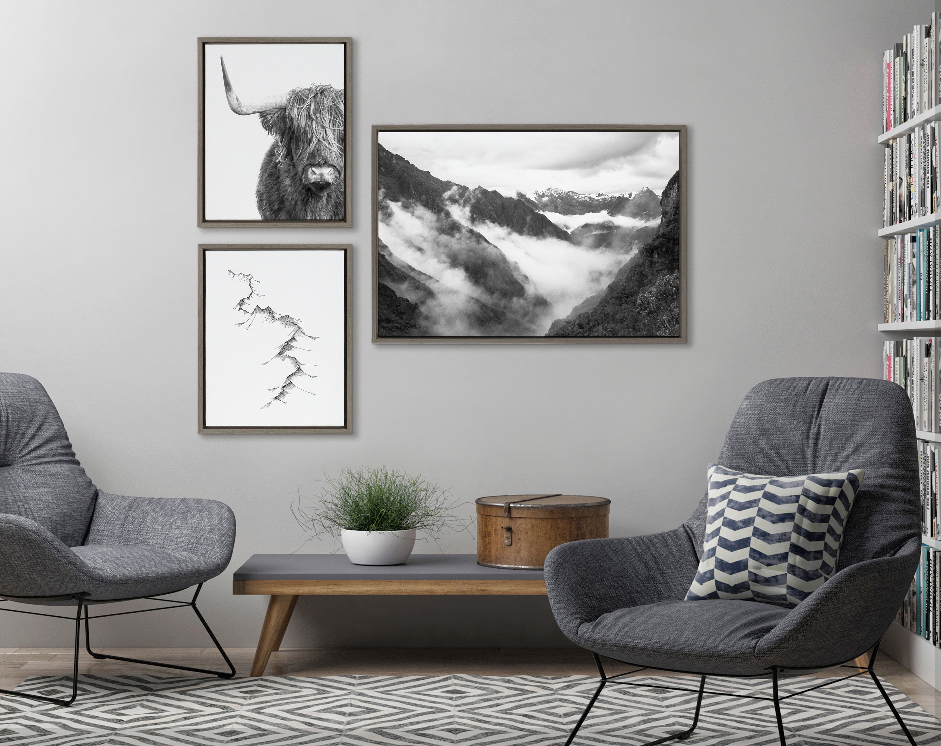 Art Set Sylvie Graywash 3 Piece Set 5