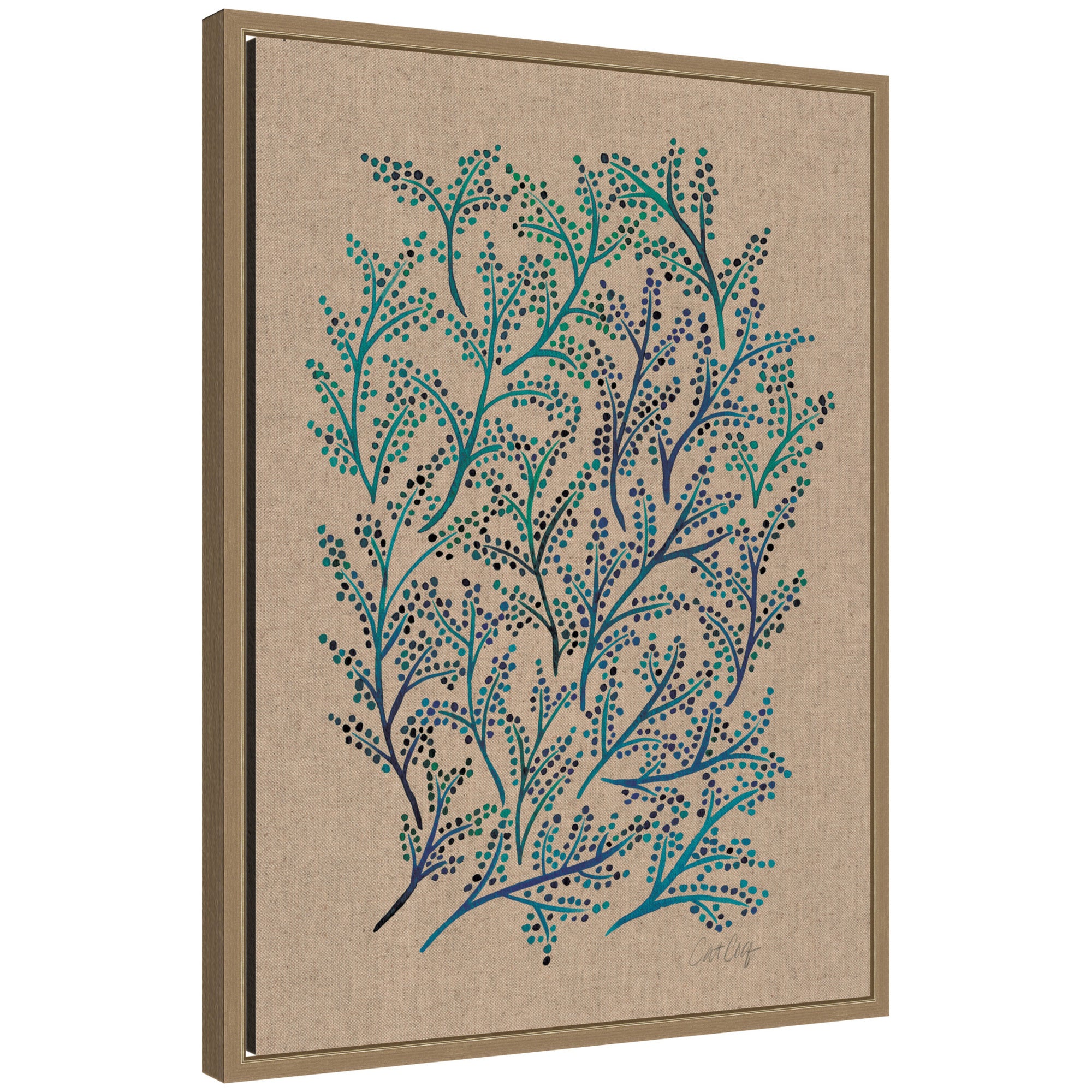 Framed Canvas Sylvie Dark Gold 18x24 1