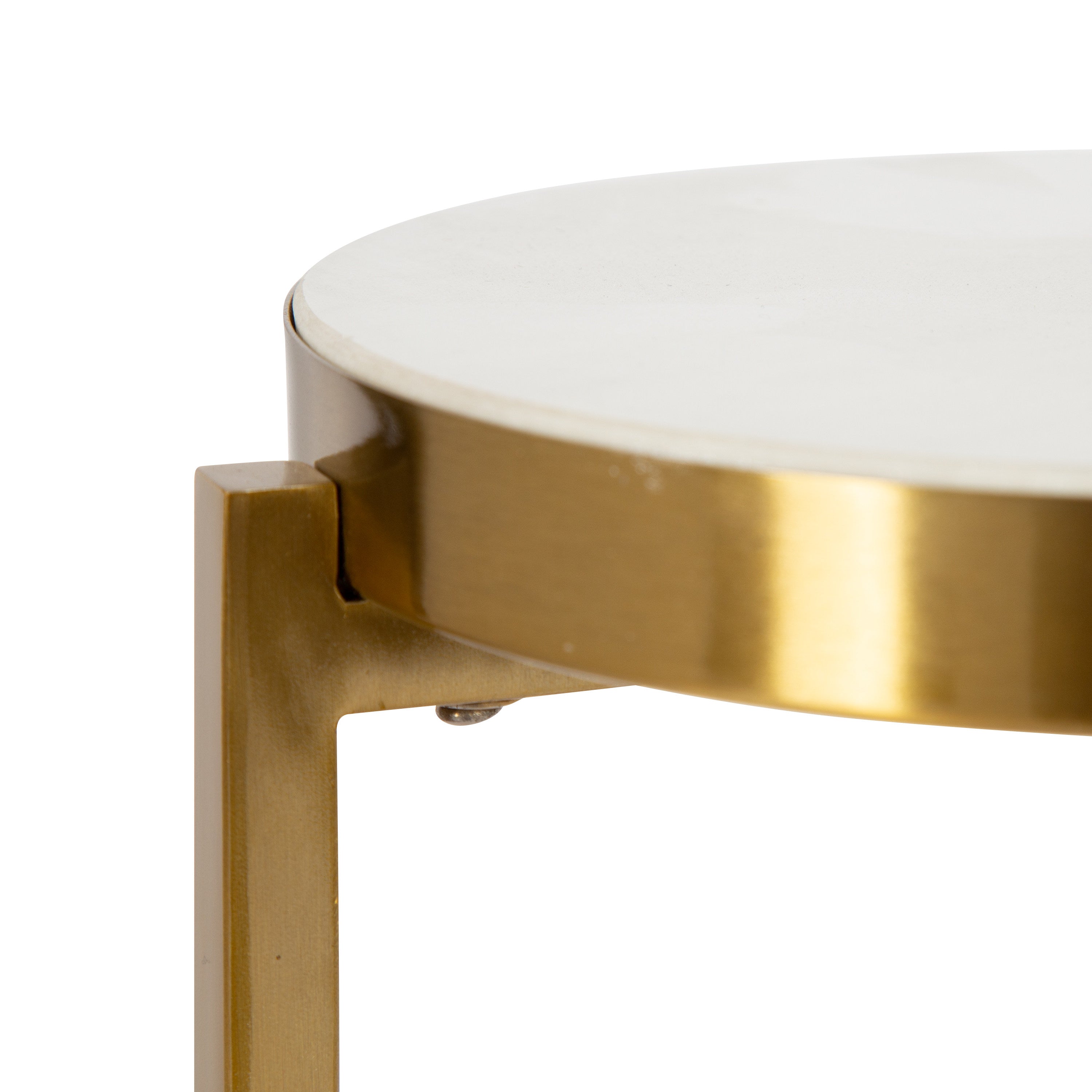 Drink Table White Gold 9x9x23 4