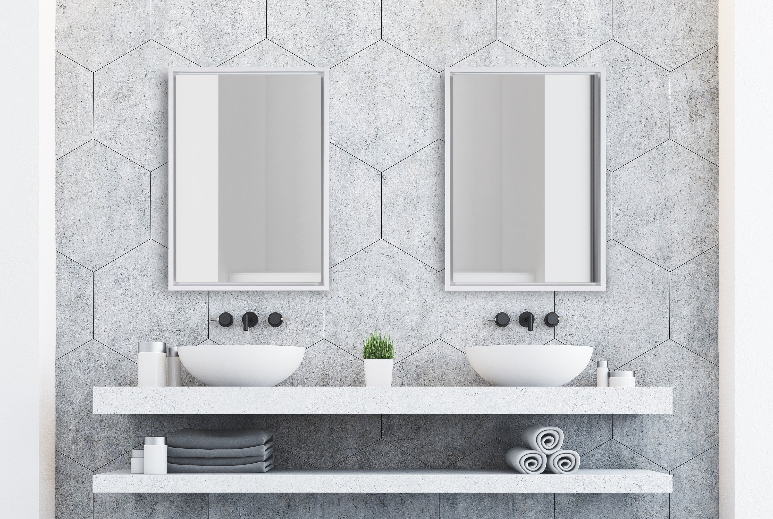 Rectangle Mirror White 18x24 6