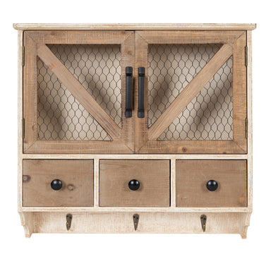 Cabinet Rustic Brown White 21x6x20 2