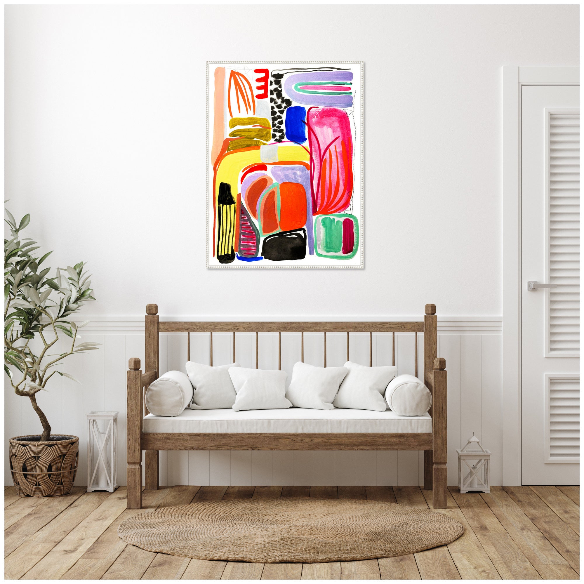 Sylvie Abstract 08 Framed Canvas by Emma Daisy