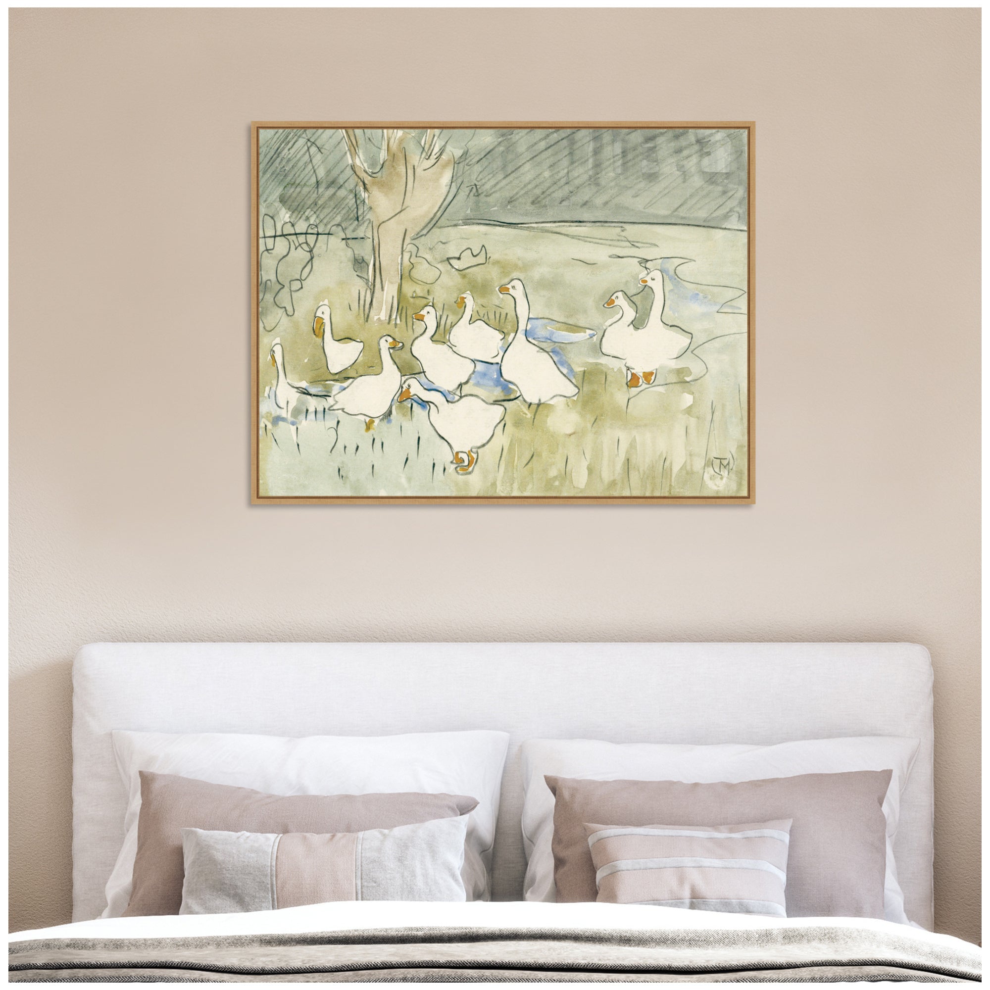 Ducks 1917 Theo van Hoytema by Nostalgia Prints Framed Canvas Wall Art Print