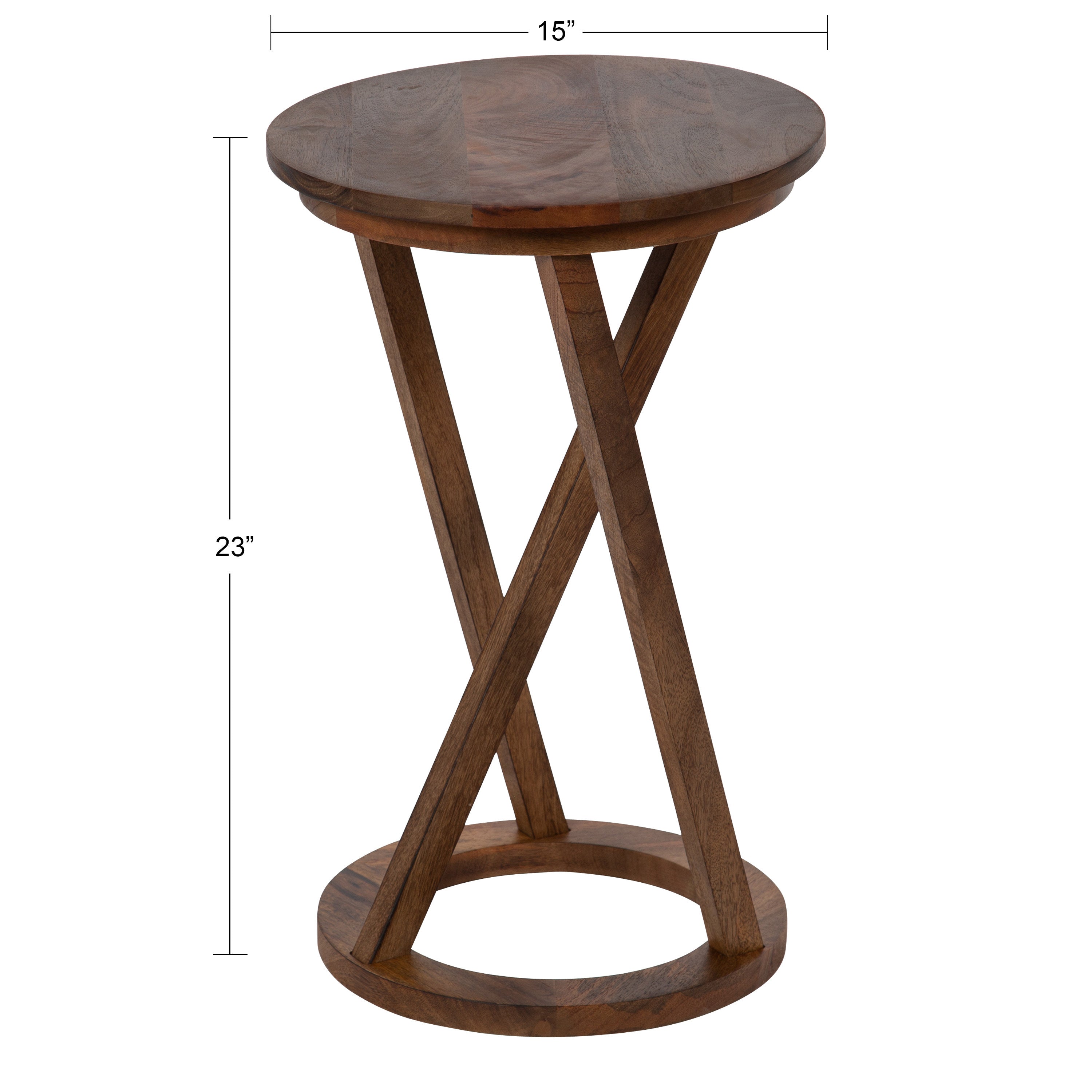Side Table 15x15x23 Walnut Brown 2