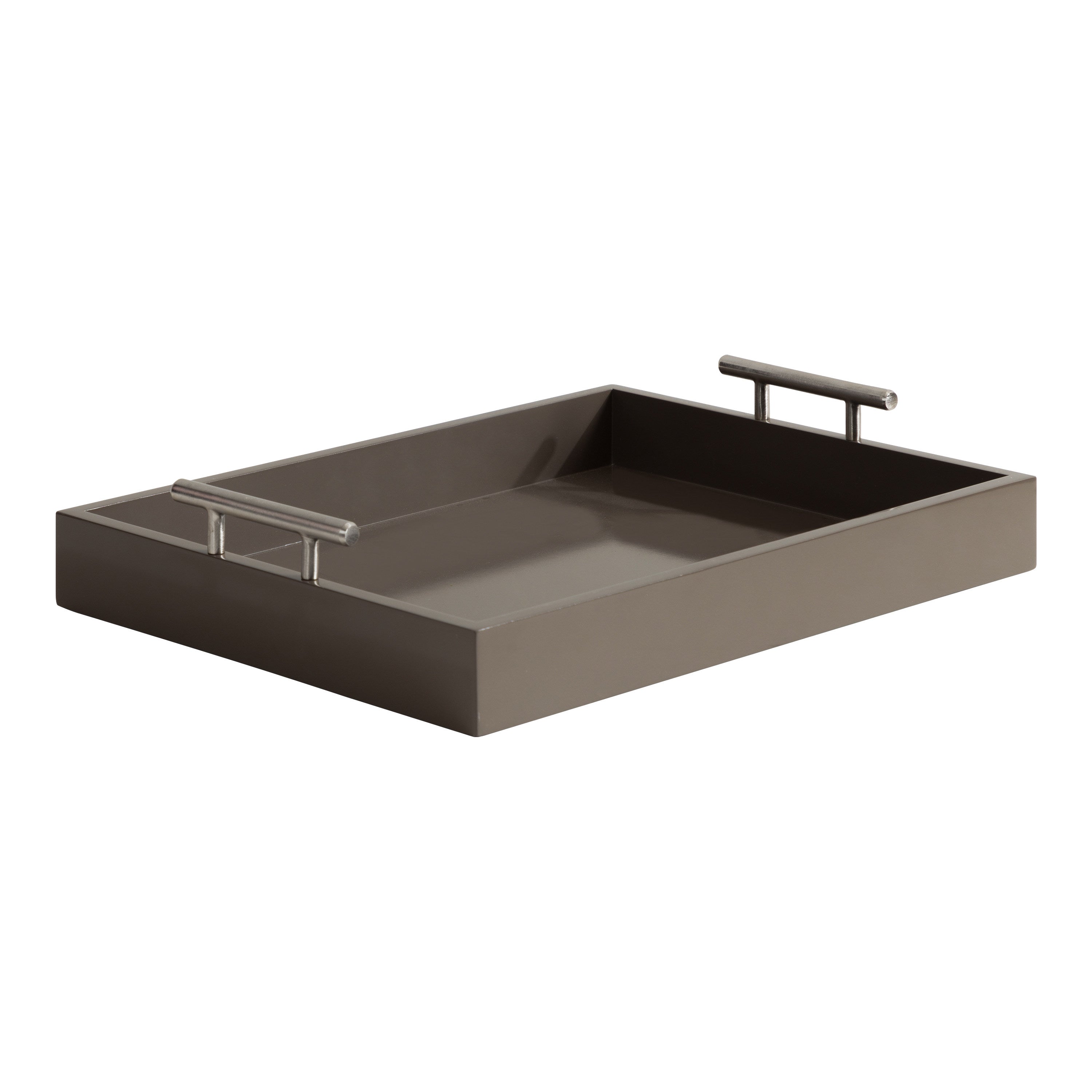 Single Tray Brown Silver 17x13 1