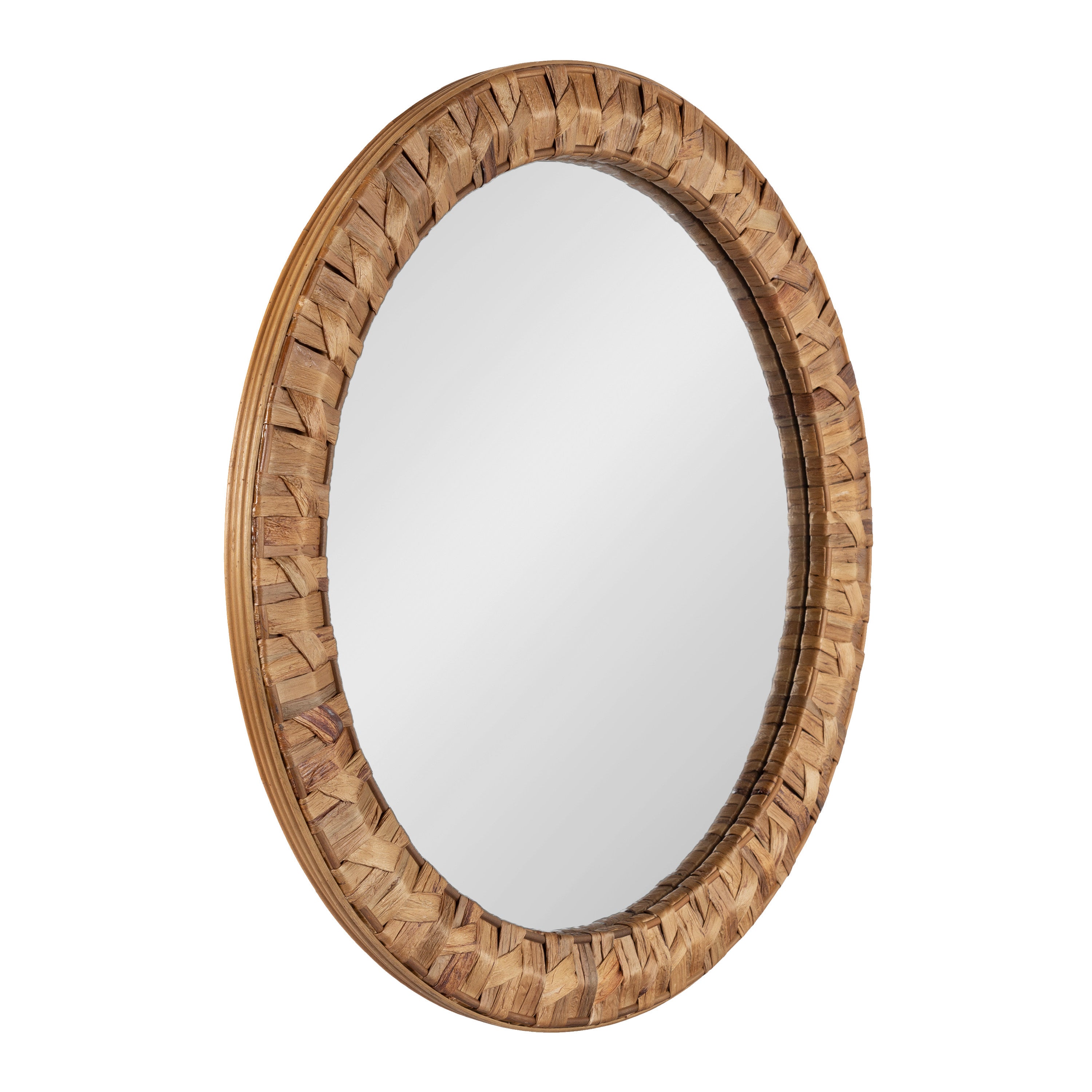 Round Mirror Rustic Brown 26x26 1