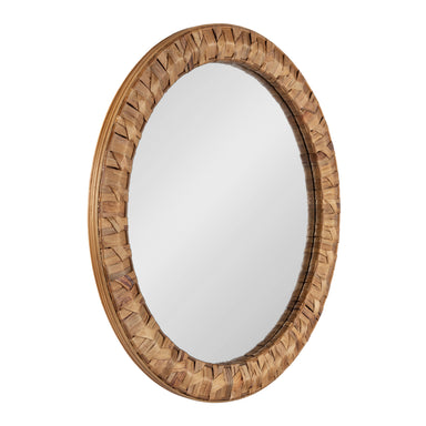 Round Mirror Rustic Brown 26x26 1