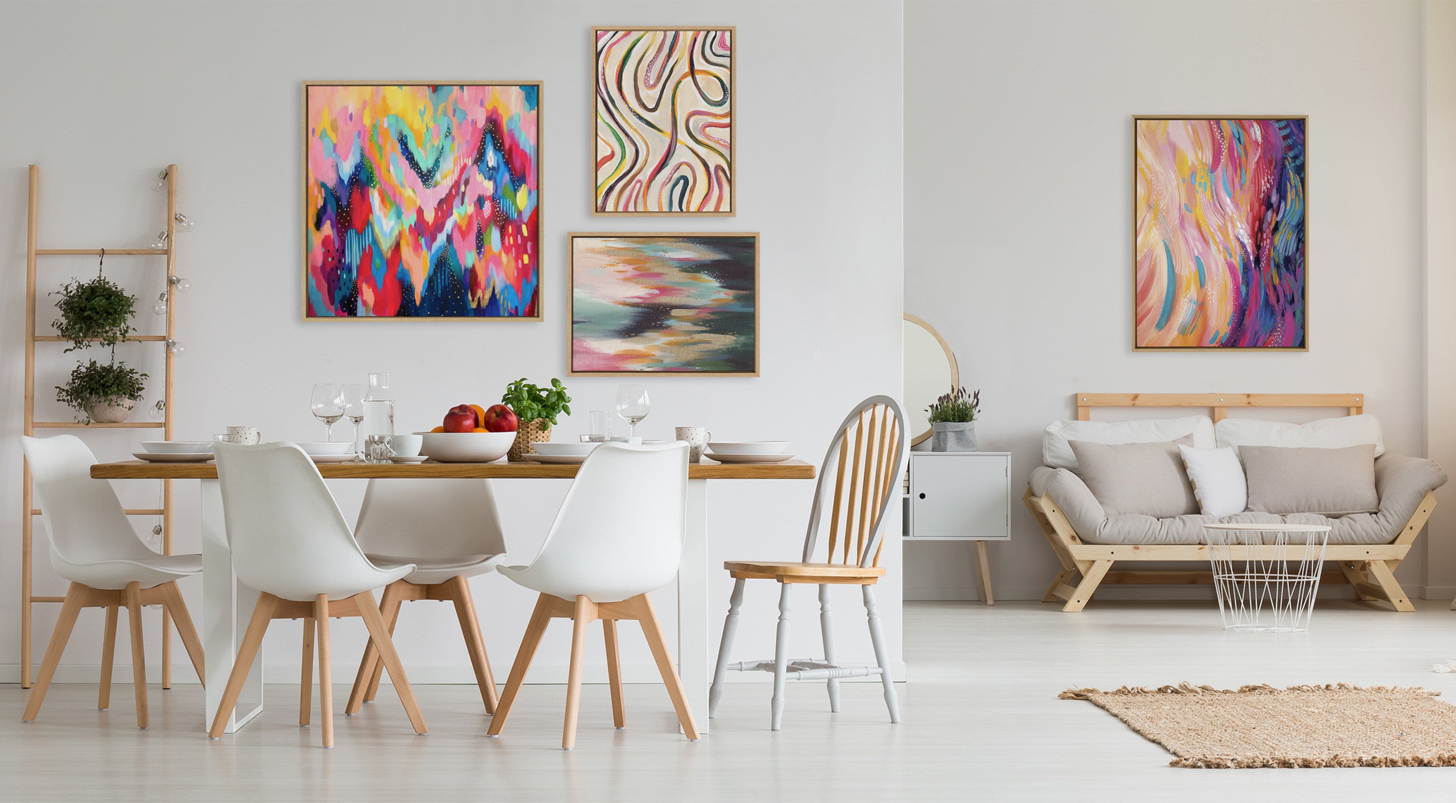 Sylvie Brushstroke 135 Framed Canvas by Jessi Raulet of Ettavee