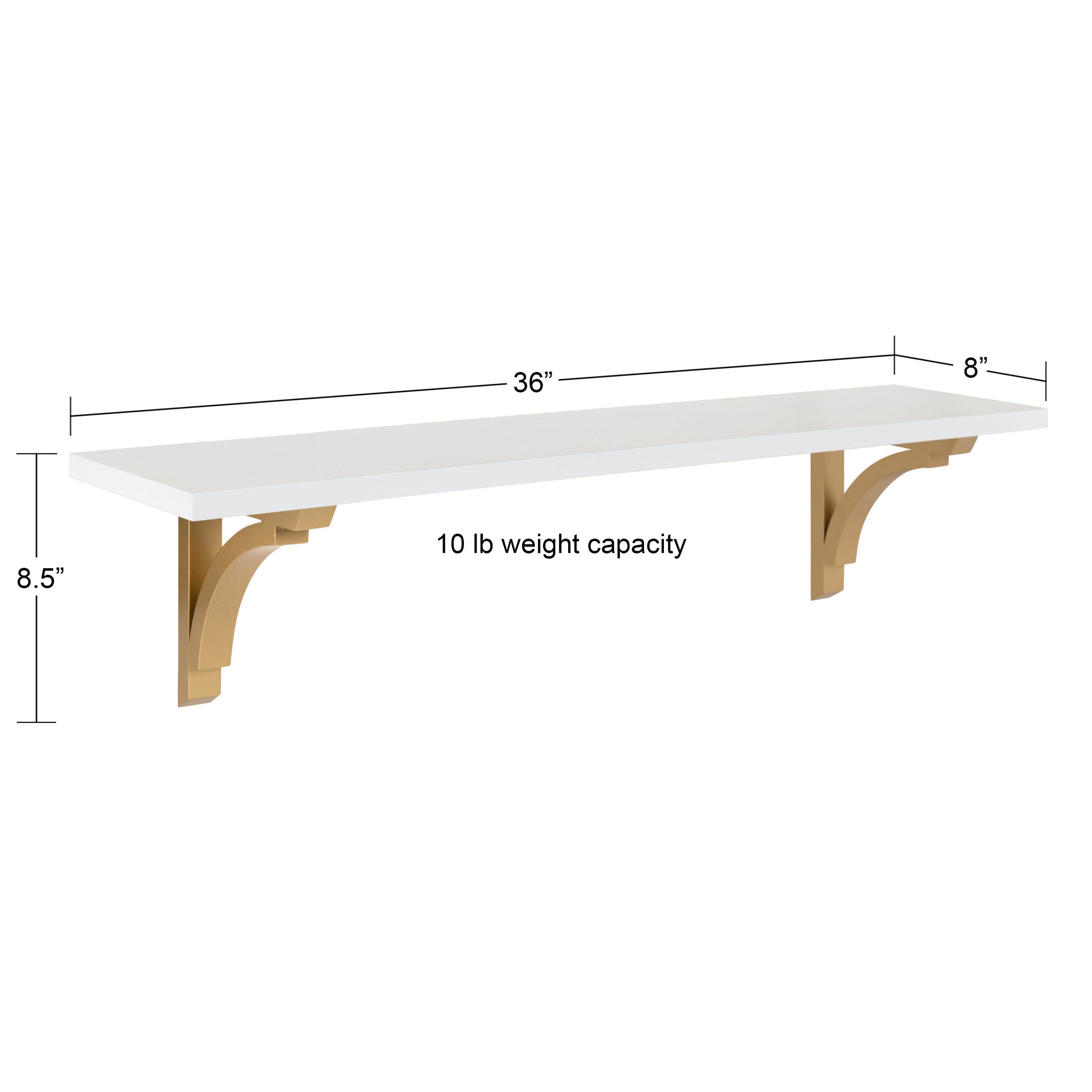 Floating Shelf 36" White Gold 5