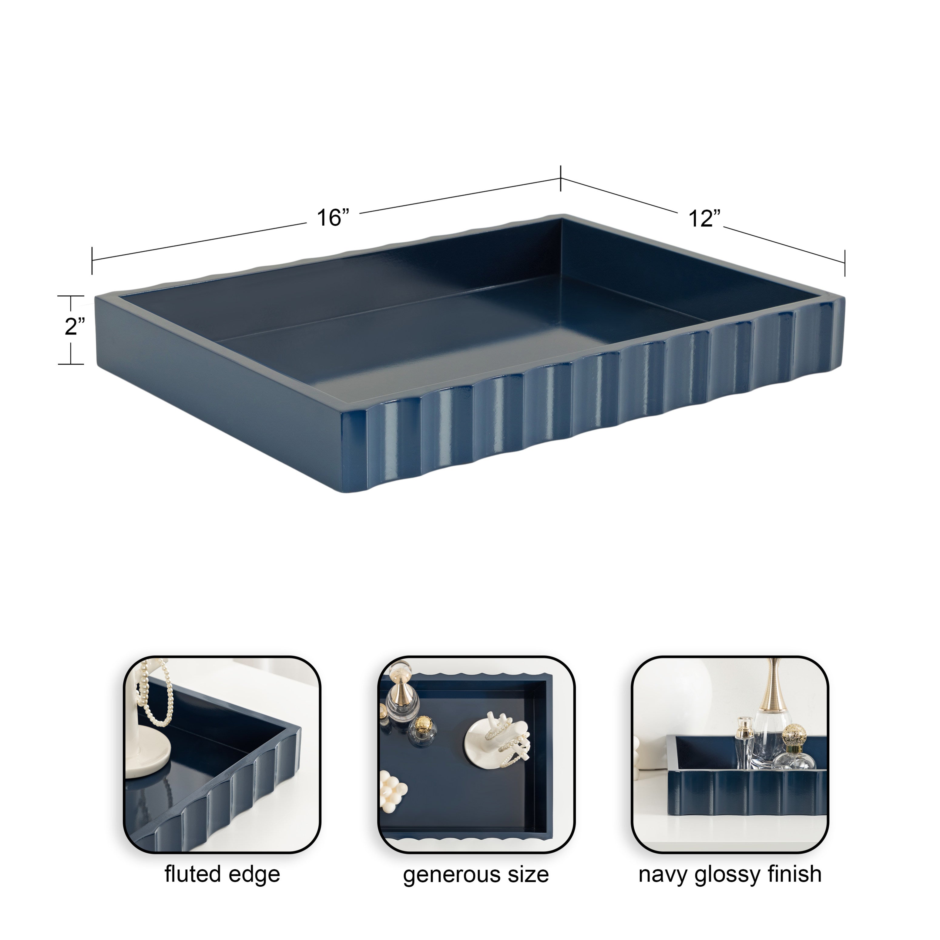Serving Tray Navy Blue 16x12 2