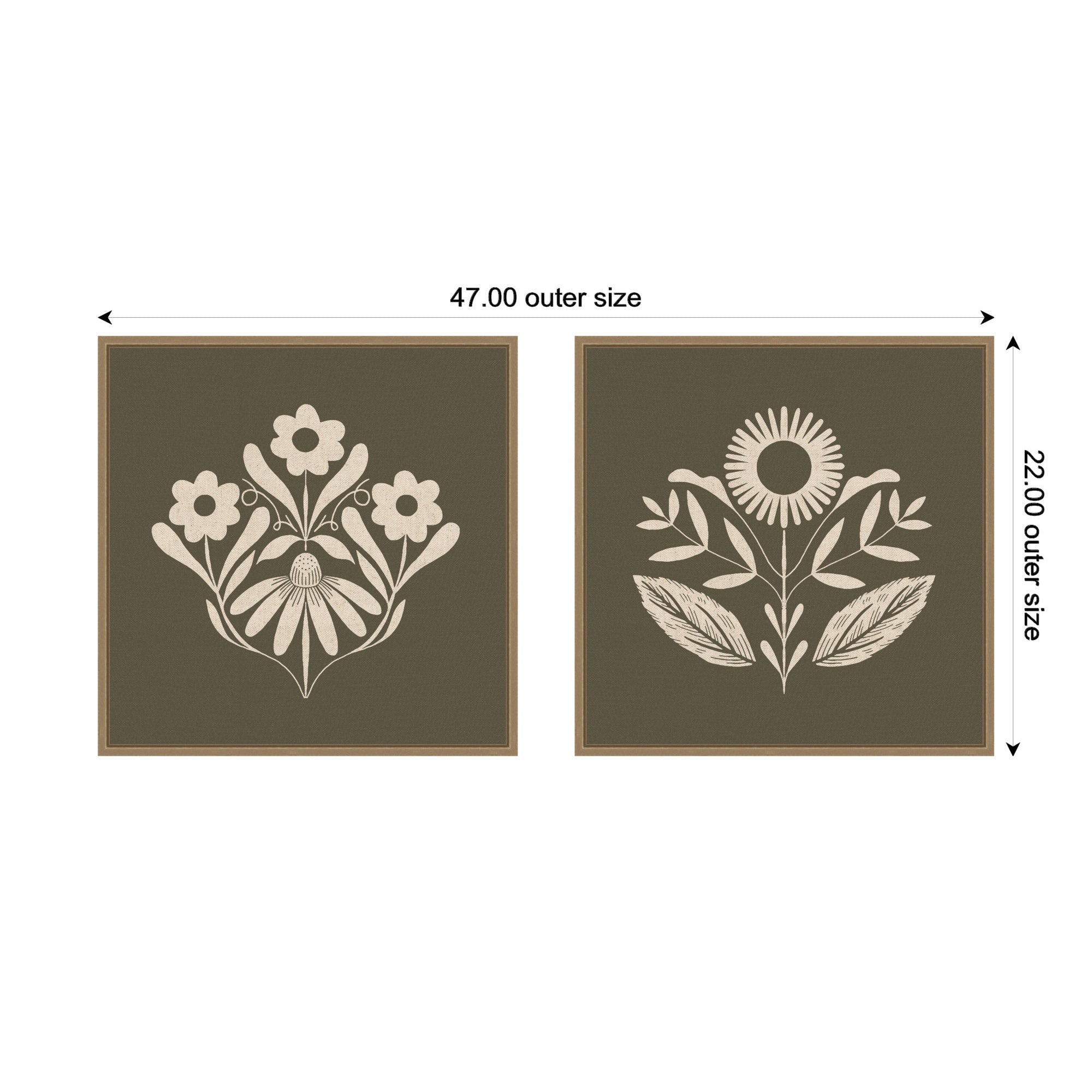 Art Set 2 Piece Set 22x22 Sylvie Dark Gold 2