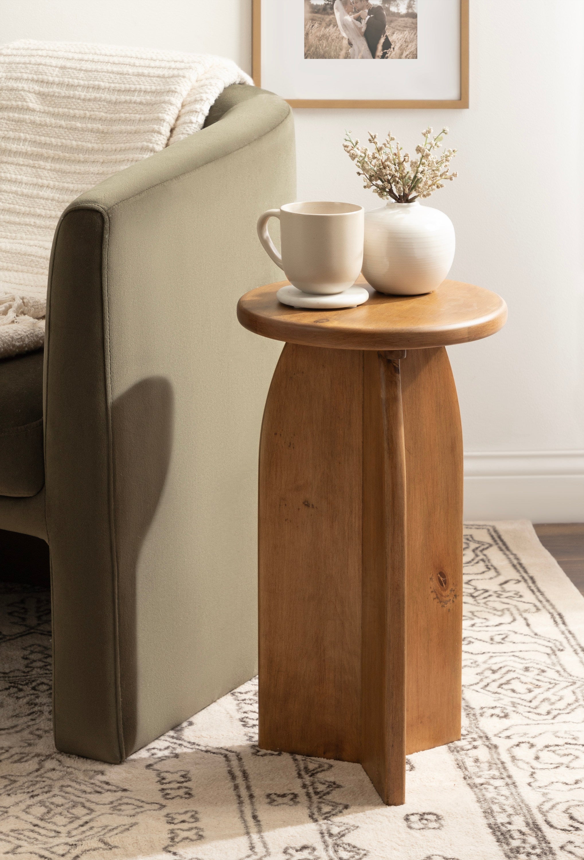 Drink Table Rustic Brown 12x12x22 7