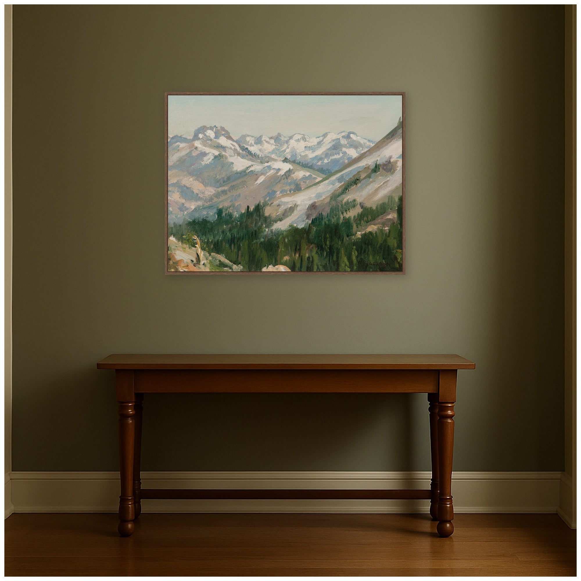 Framed Canvas Sylvie Walnut 42x32 6