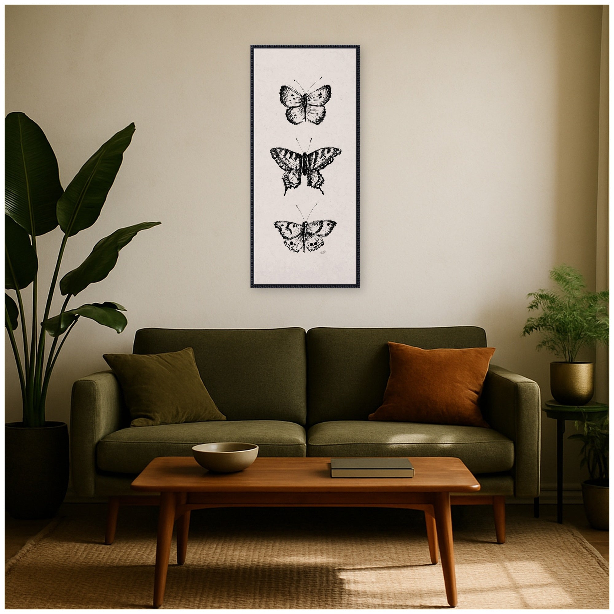 Framed Canvas 18x40 Sylvie Beaded Black 6