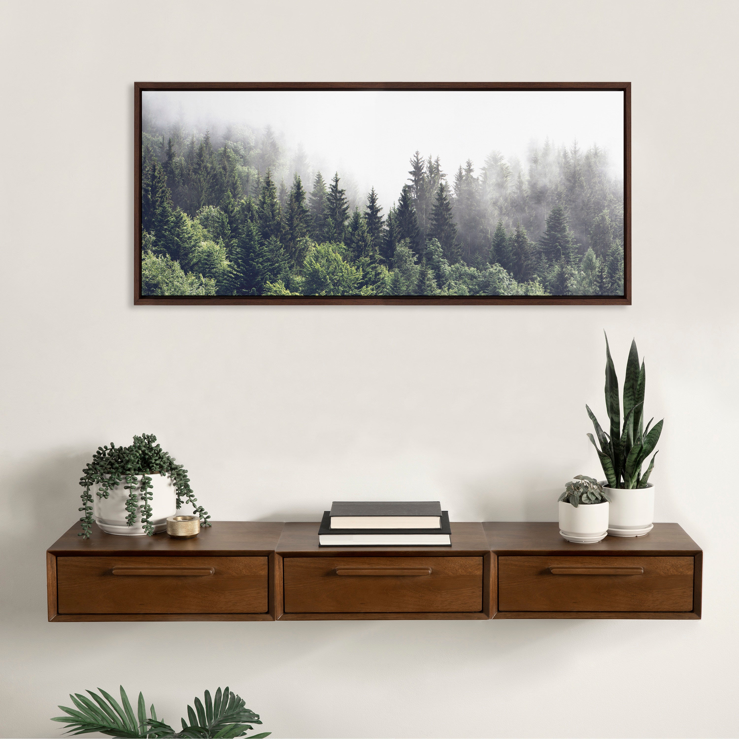 Framed Canvas Sylvie Walnut 18x40 6