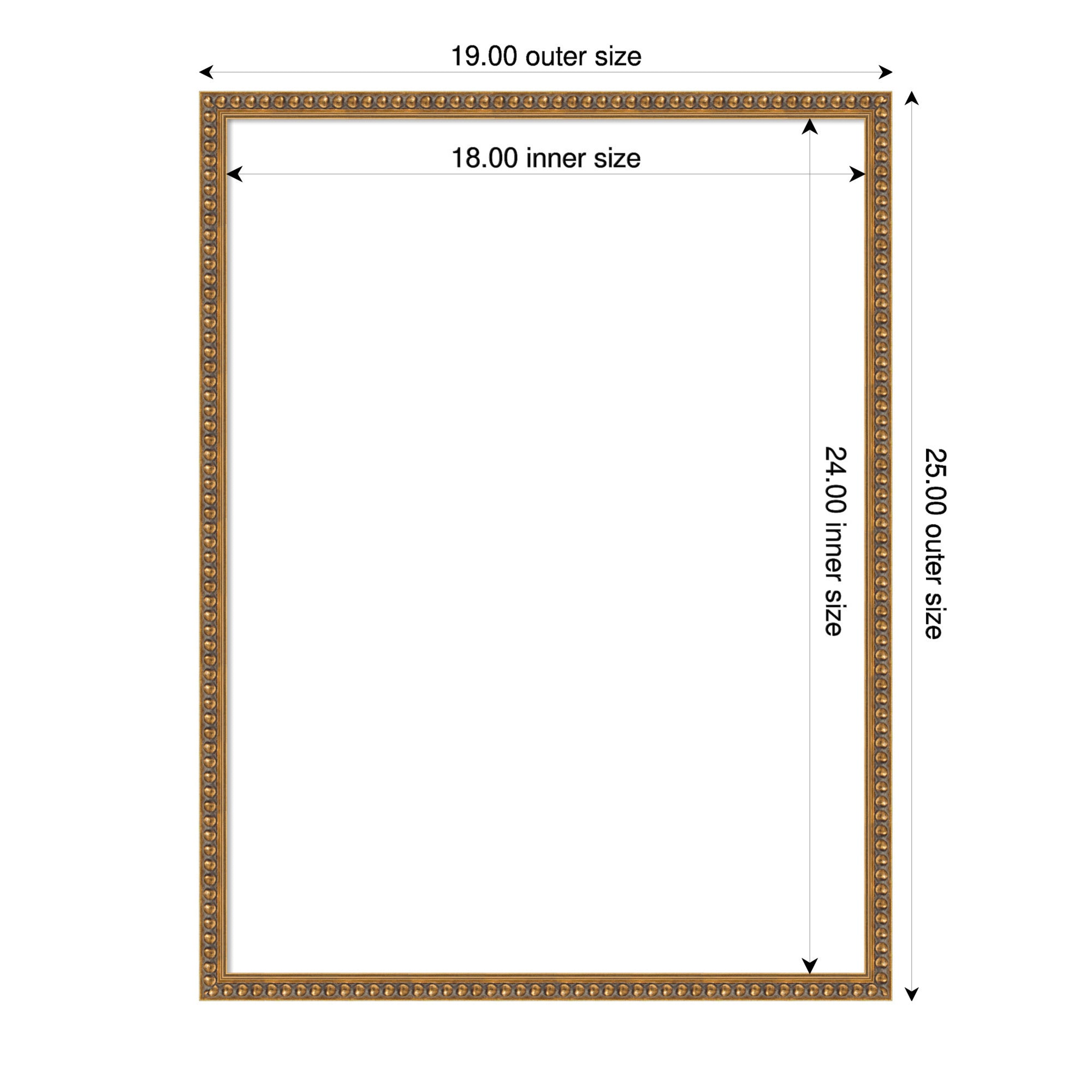 Dry Erase Board Bradford Bead Gold 19x25 2