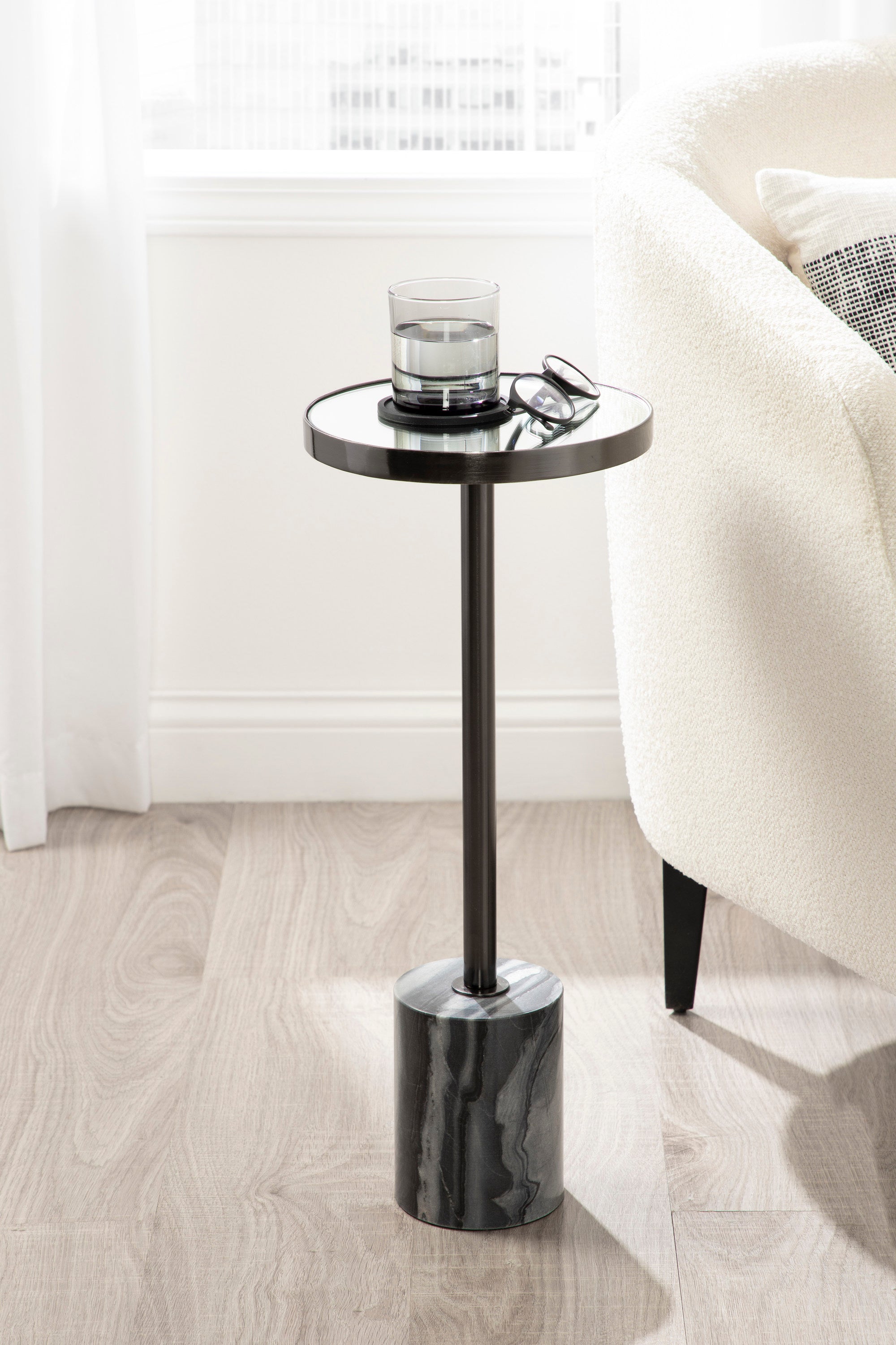 Drink Table Pewter Gray 10x10x24 5