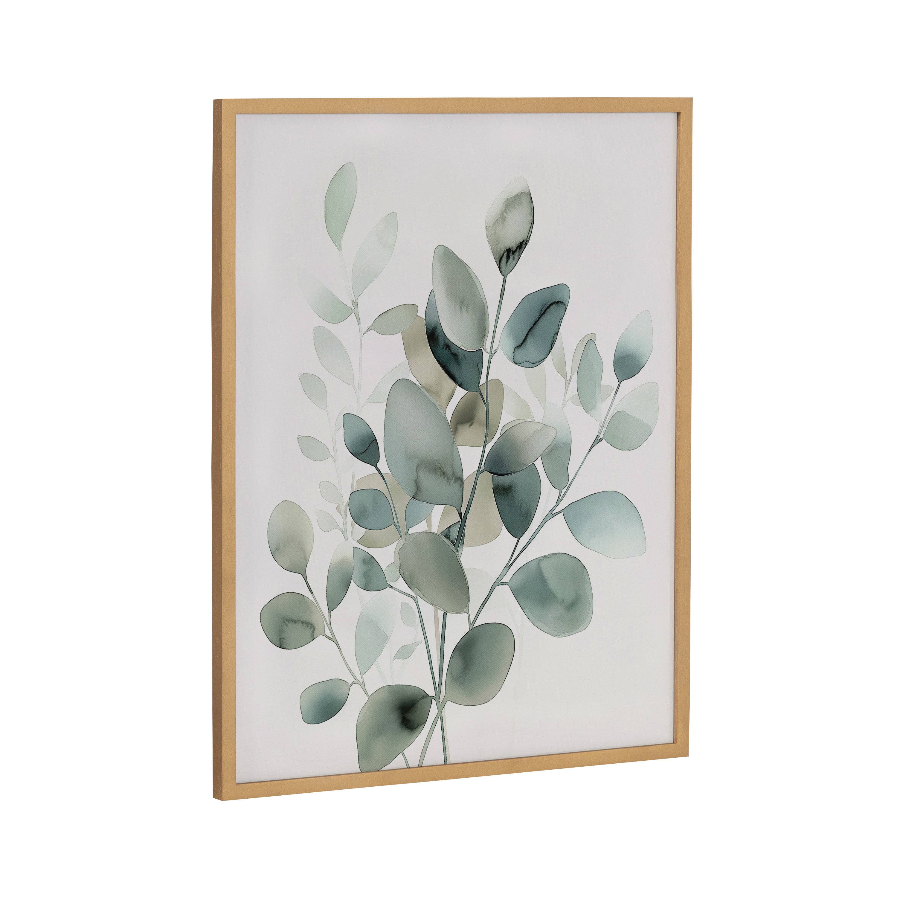 Gallery Modern Minimalist Botanical Watercolor in Muted Teal Print by The Creative Bunch Studio