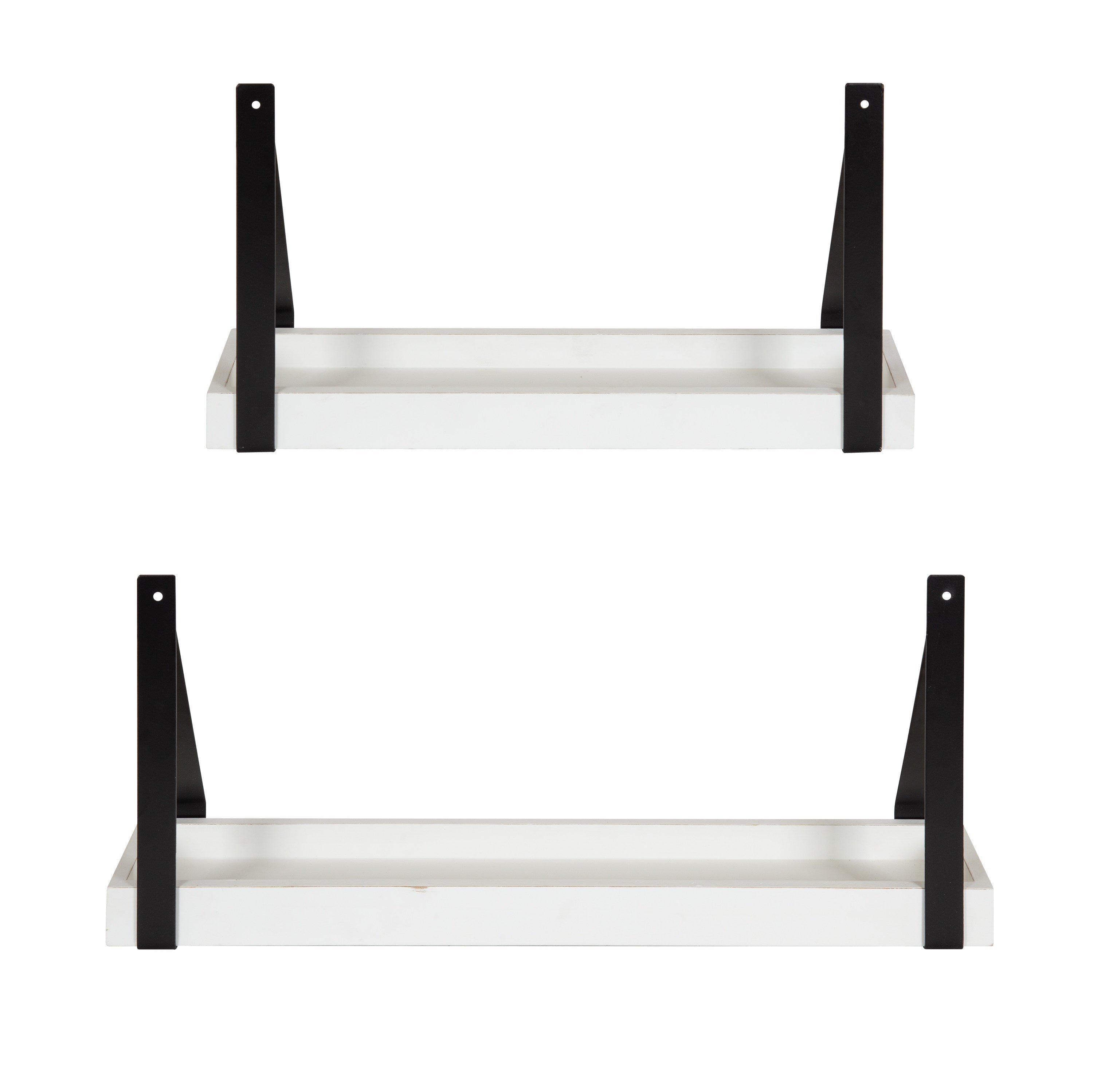 Floating Shelf White Black 2 Piece 4