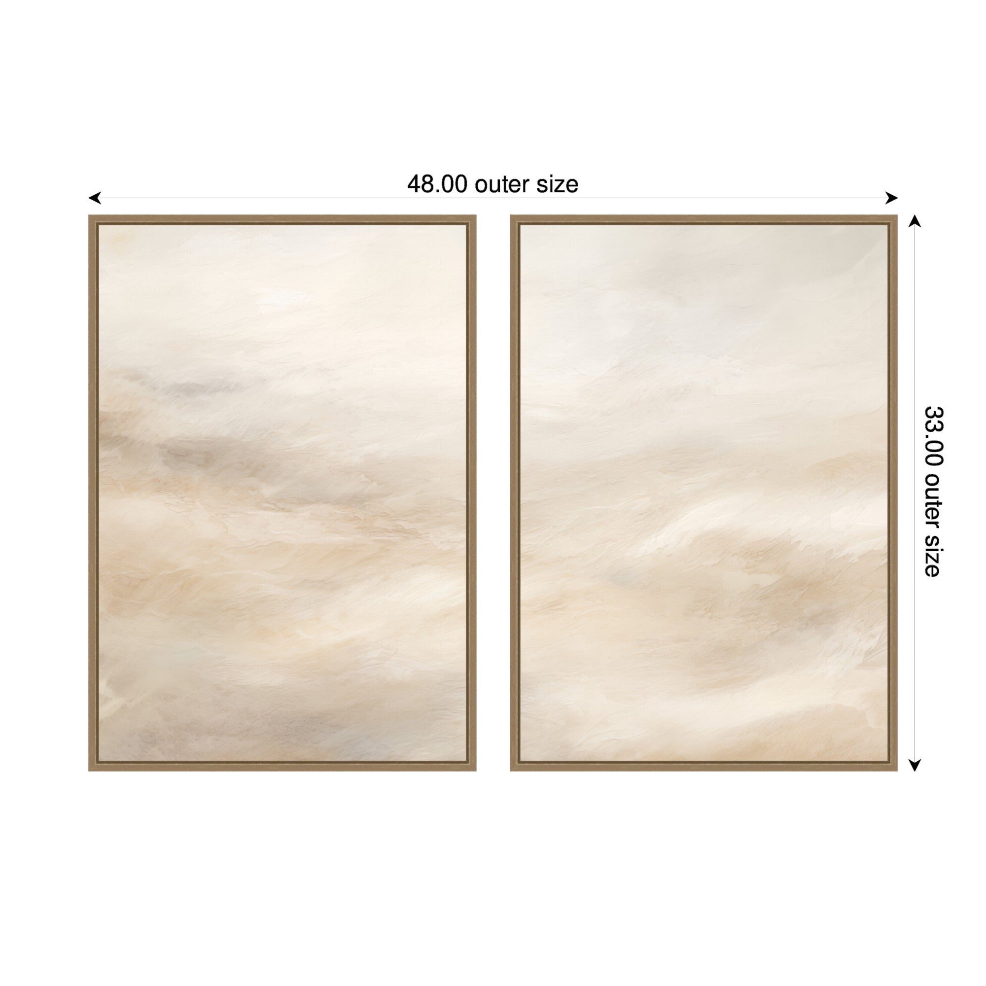 Art Set 2 Piece Set 23x33 Sylvie Dark Gold 2
