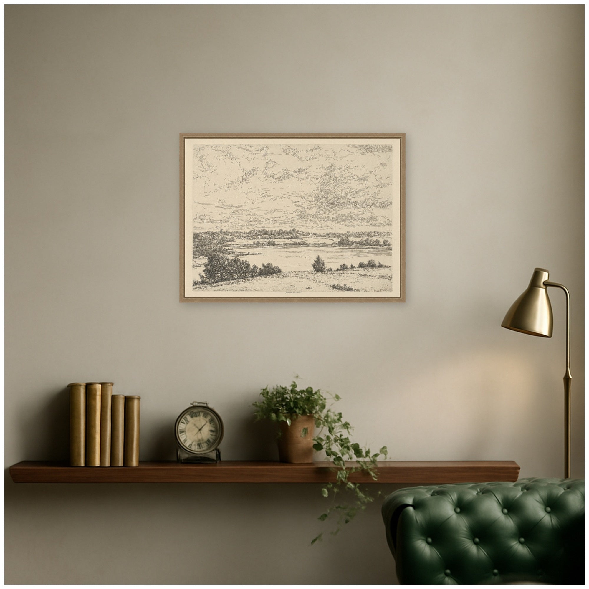 Framed Canvas Sylvie Dark Gold 24x18 6